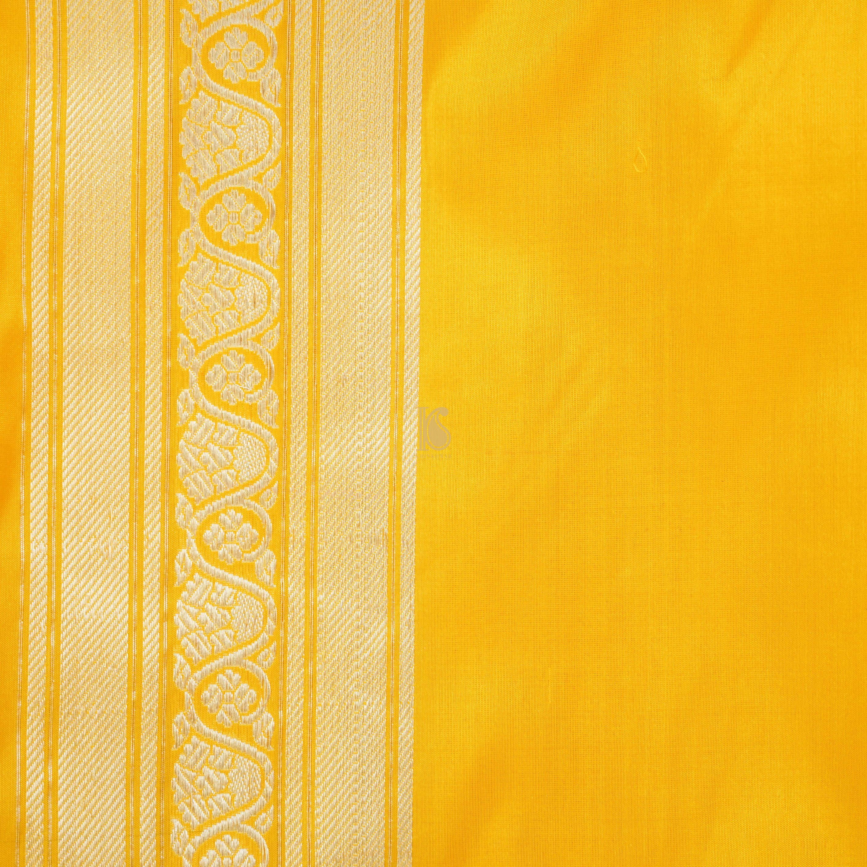 Yellow Handloom Banarasi Katan Silk Nandi Jaal Saree - Preorder - Khinkhwab