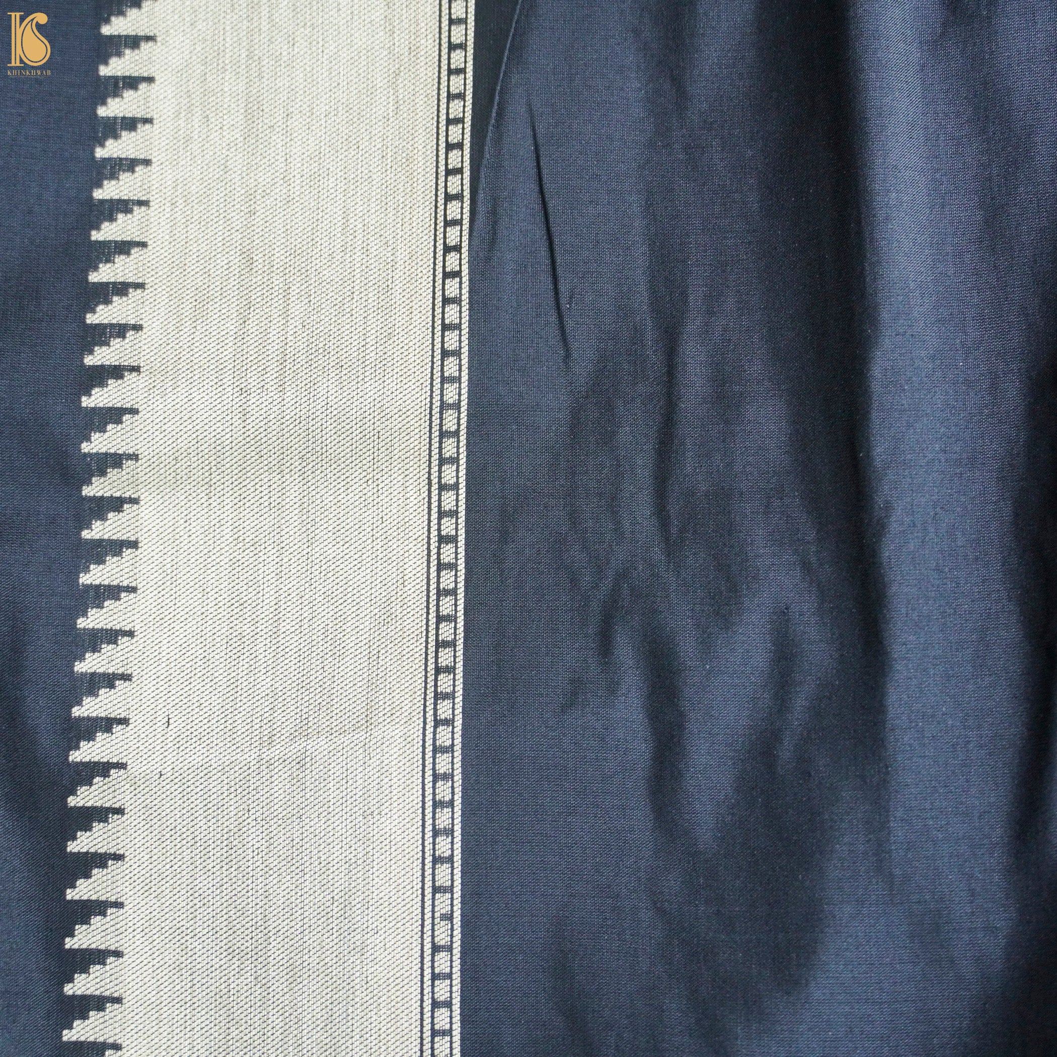 Handloom Pure Katan Silk Black Shikargah Banarasi Saree - Khinkhwab