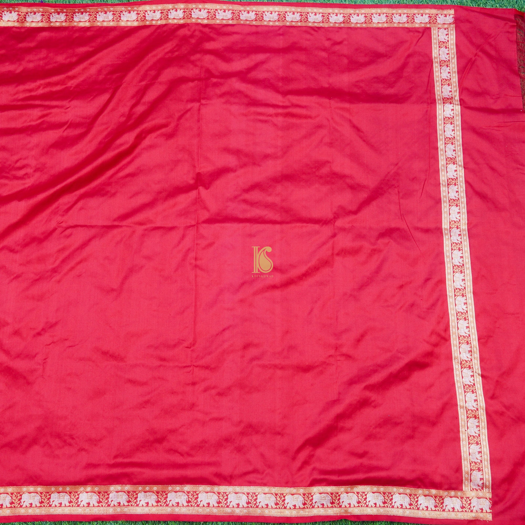 Amaranth Red Pure Katan Silk Handwoven Banarasi Men&