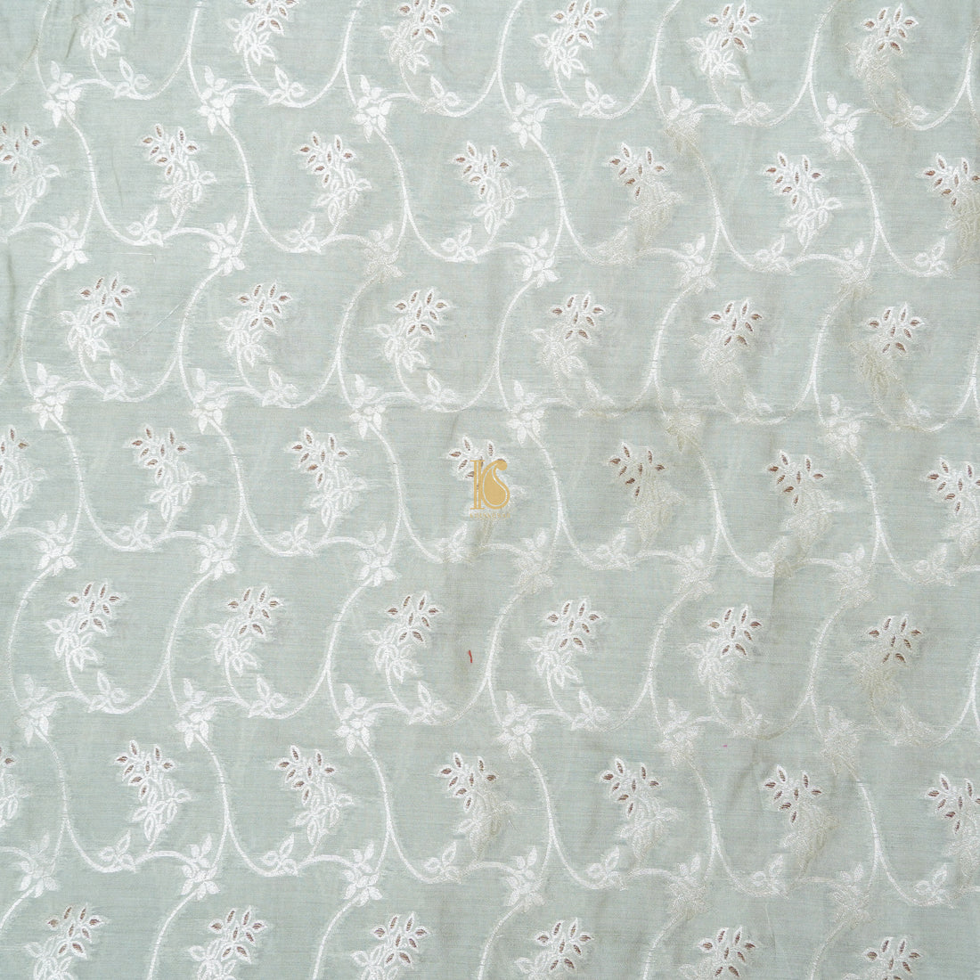 Tasman Grey Pure Cotton Silk Banarasi Fabric - Khinkhwab