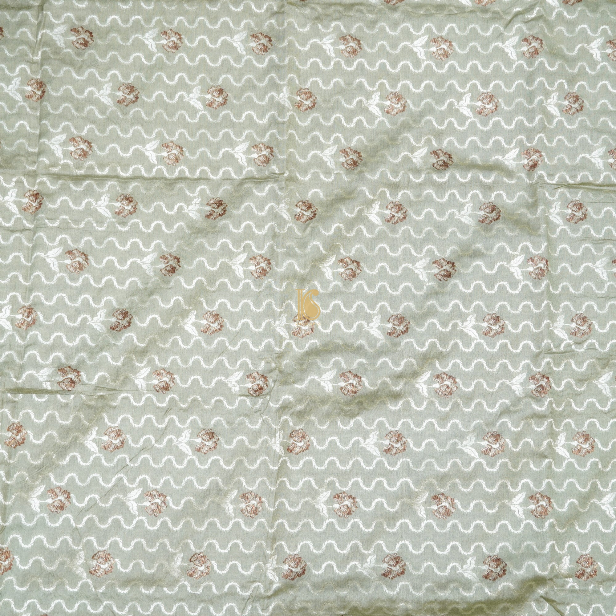 Tasman Grey Pure Cotton Silk Banarasi Fabric - Khinkhwab
