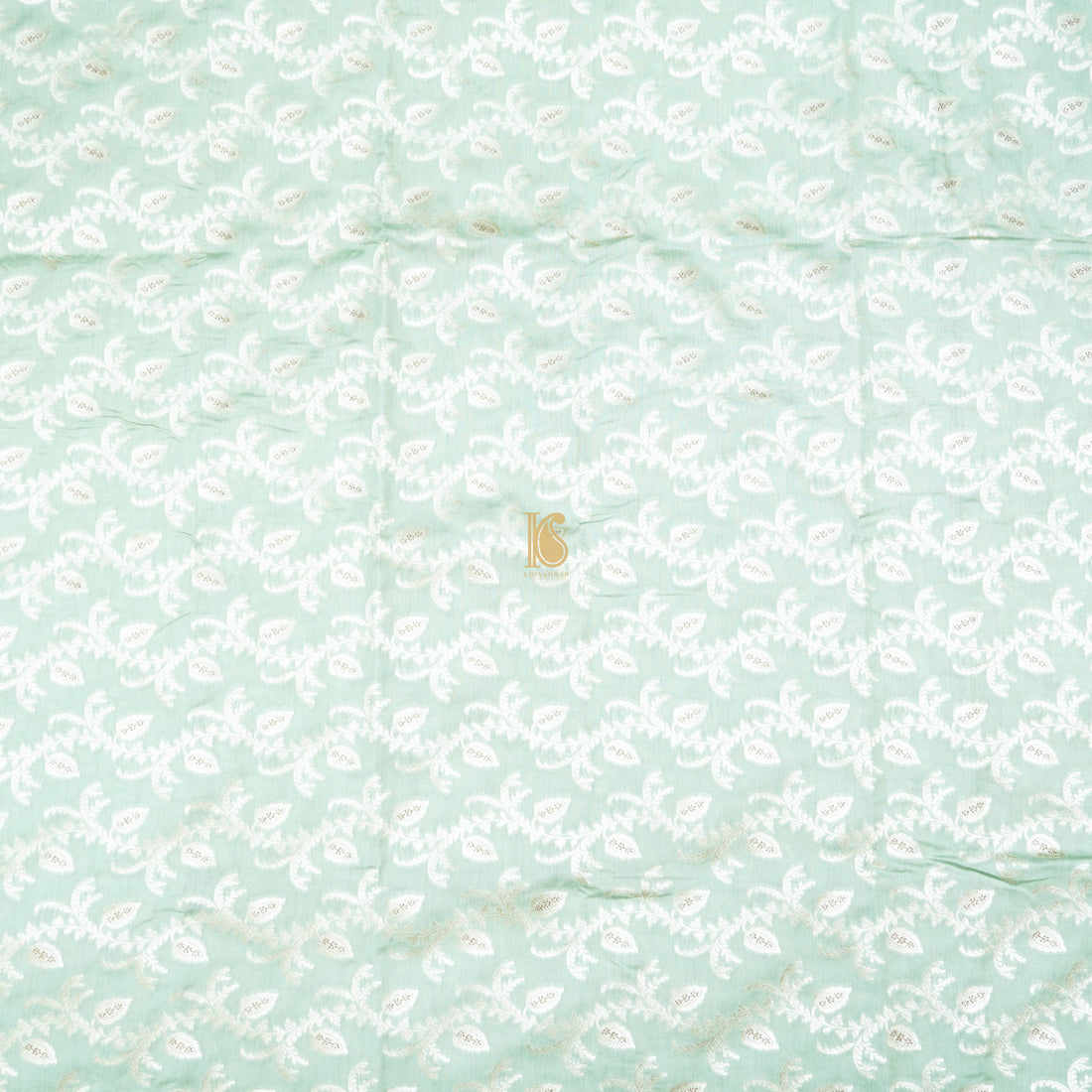 Edgewater Green Pure Cotton Silk Banarasi Fabric - Khinkhwab
