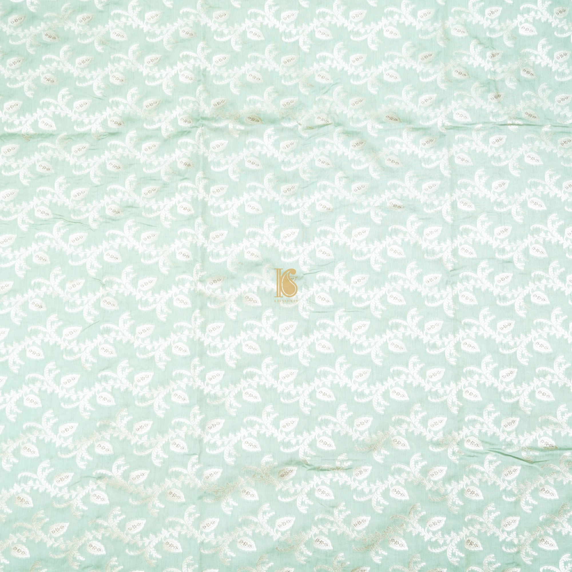 Edgewater Green Pure Cotton Silk Banarasi Fabric - Khinkhwab