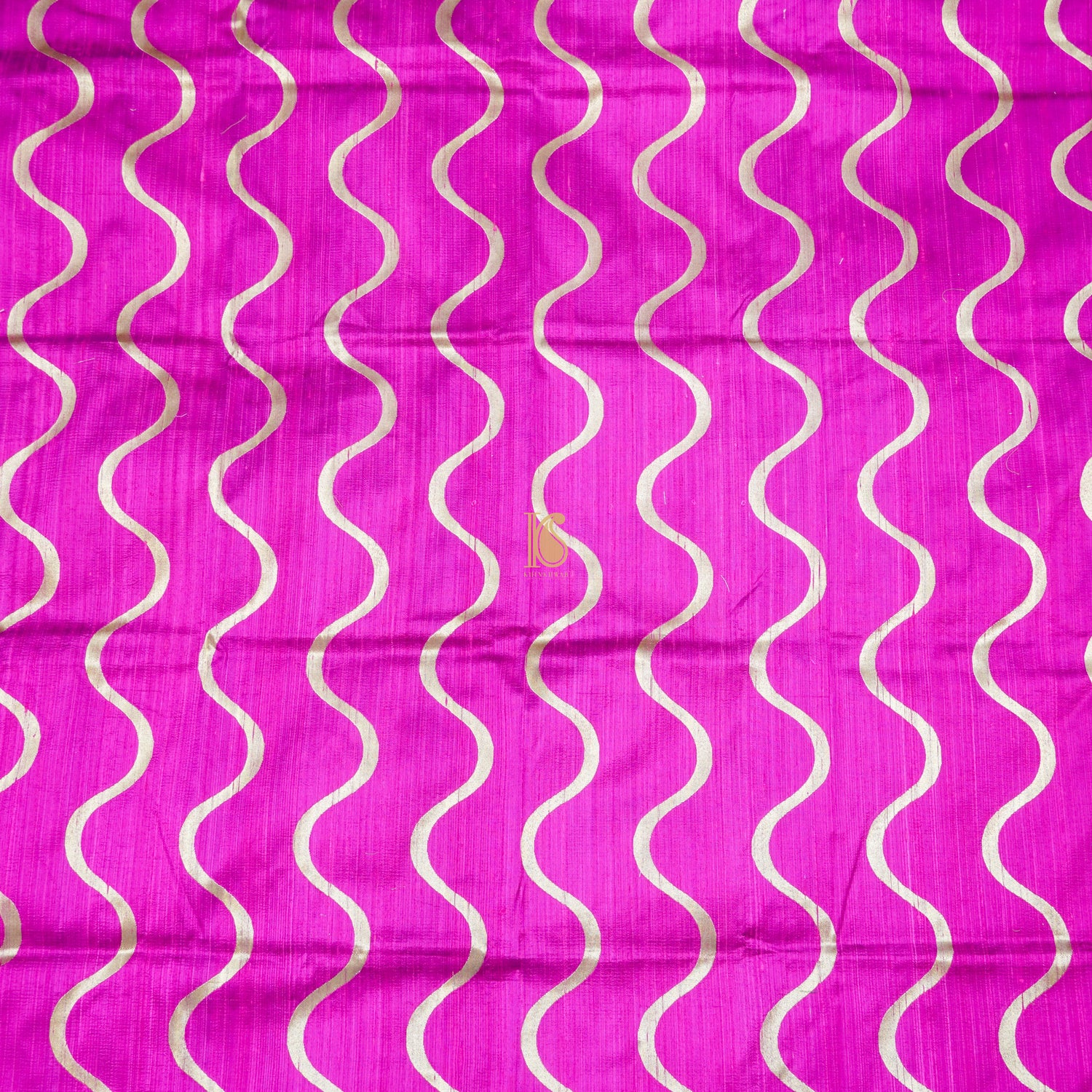 Razzle Dazzle Rose Pure Raw Silk Banarasi Fabric - Khinkhwab