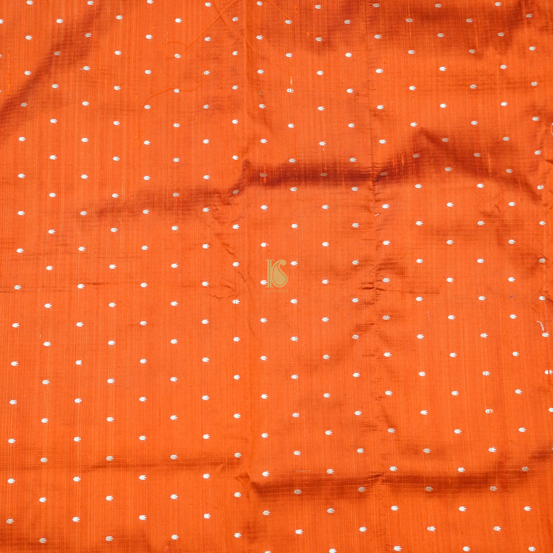 Trinidad Orange Pure Raw Silk Banarasi Fabric - Khinkhwab