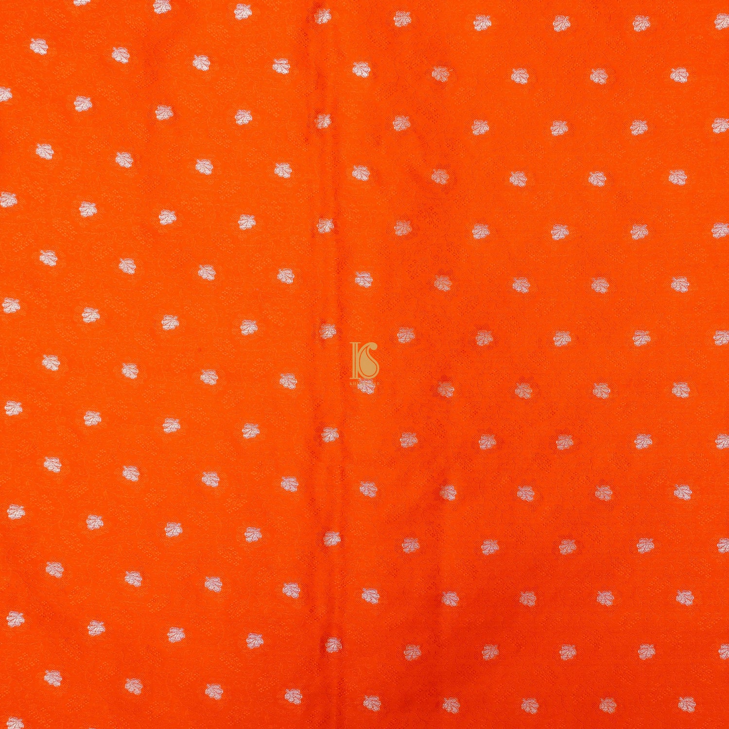 Orange Pure Banarasi Silk Handwoven Tanchui Kurta Fabric - Khinkhwab