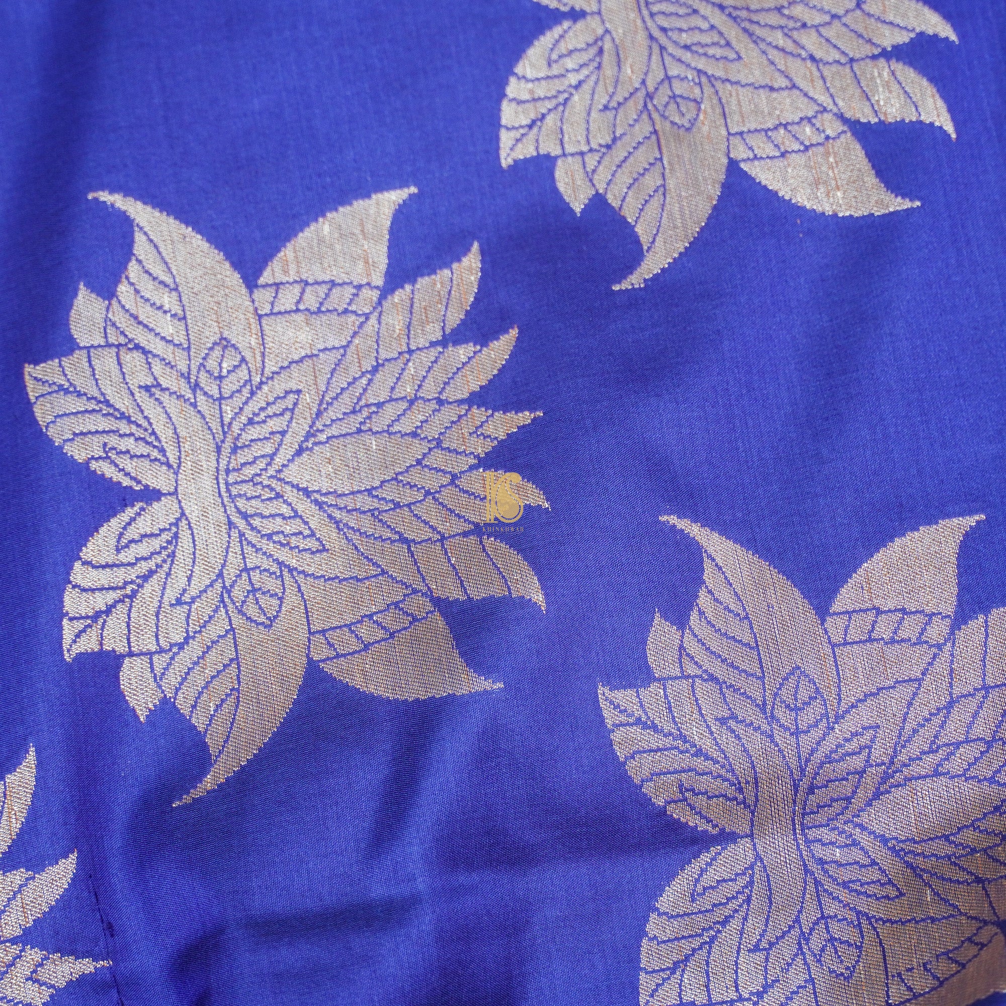 Jacksons Purple Handwoven Pure Katan Silk Banarasi Fabric - Khinkhwab