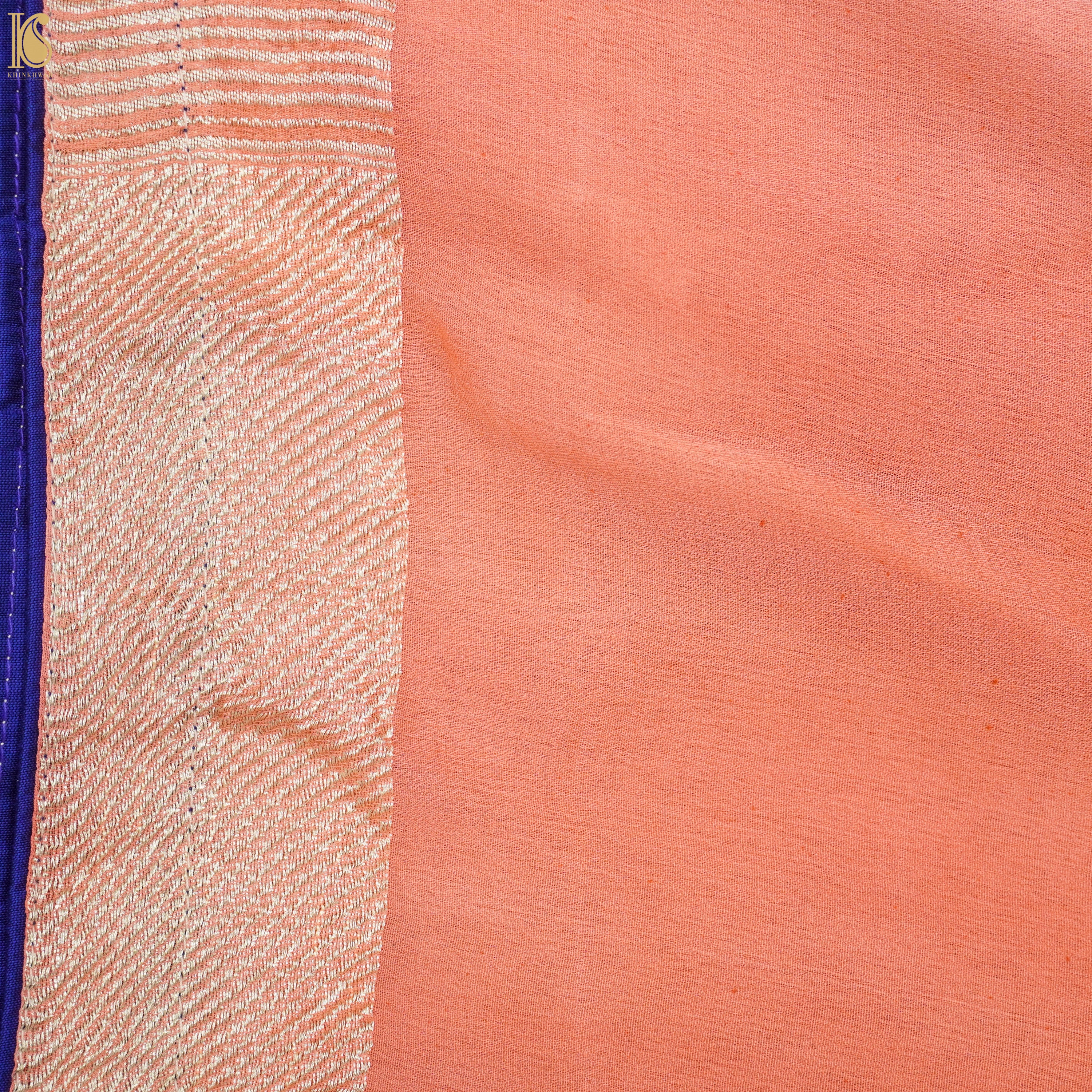 Pure Georgette Handloom Banarasi Stripes Saree - Khinkhwab