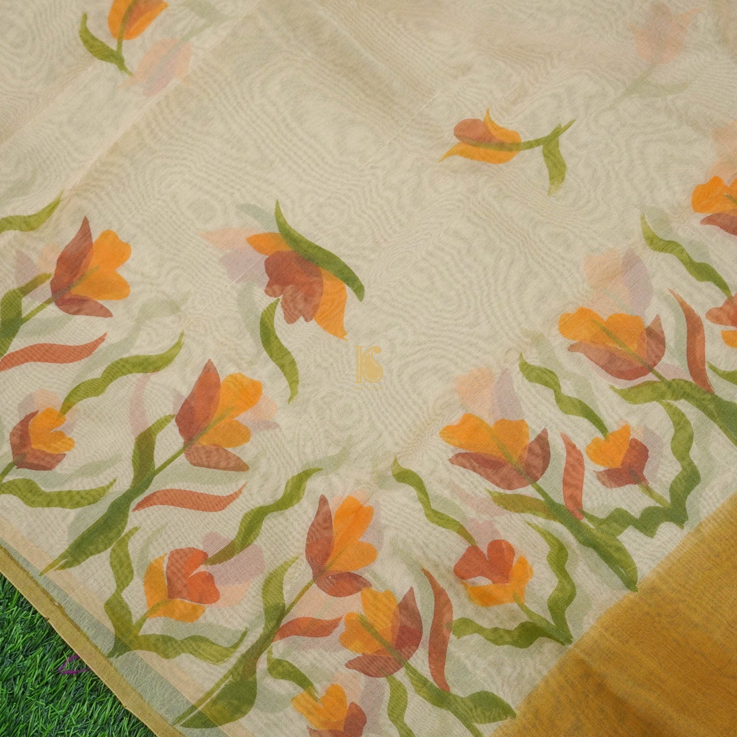 Pure Organza Hand Painted Dupatta - Khinkhwab