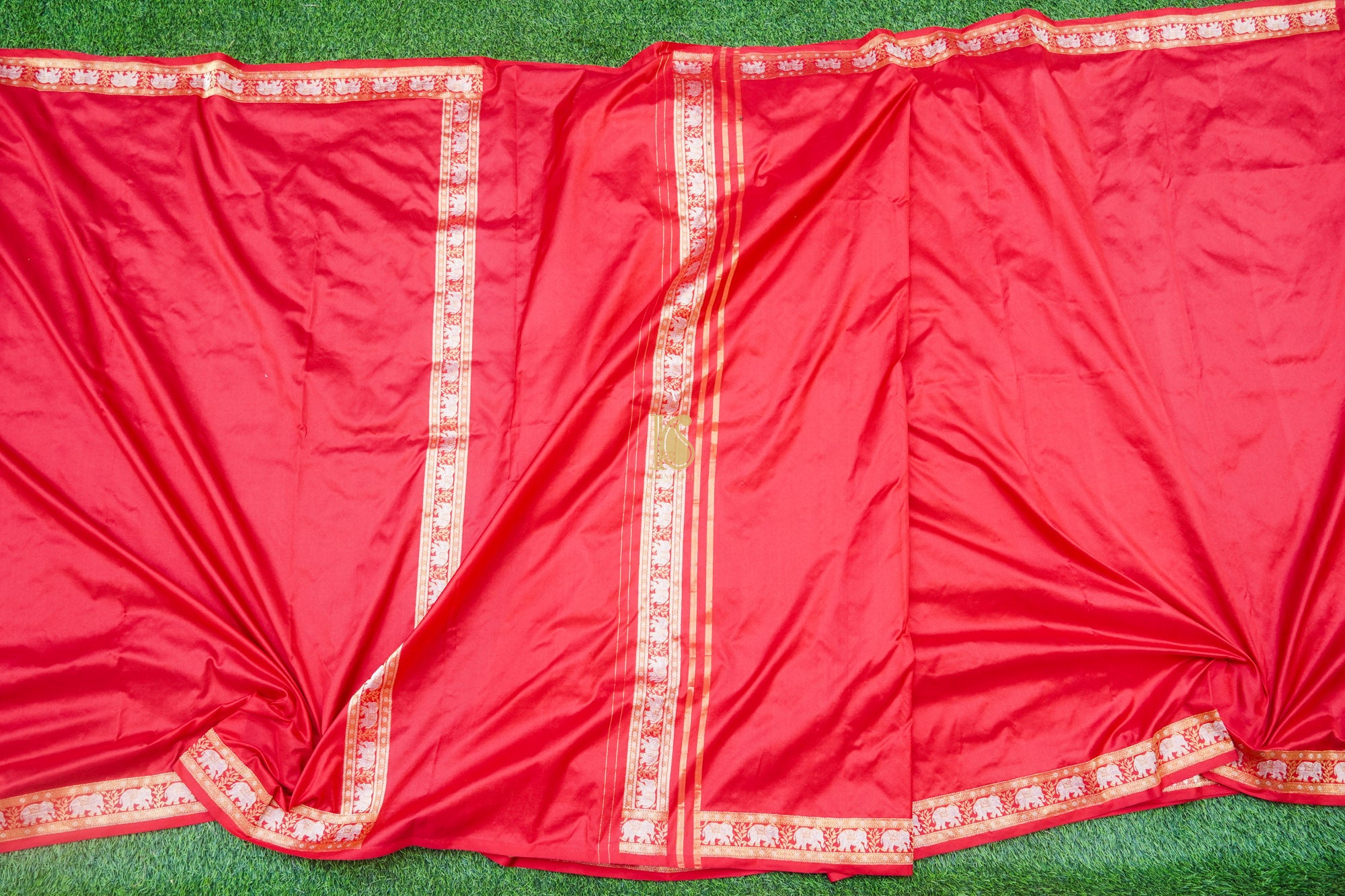 Amaranth Red Pure Katan Silk Handwoven Banarasi Men&