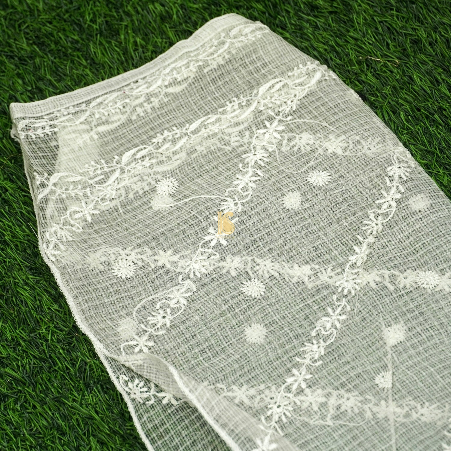 Snow Drift Chikankari Pure Kota Silk & Georgette Anarkali Set - Khinkhwab