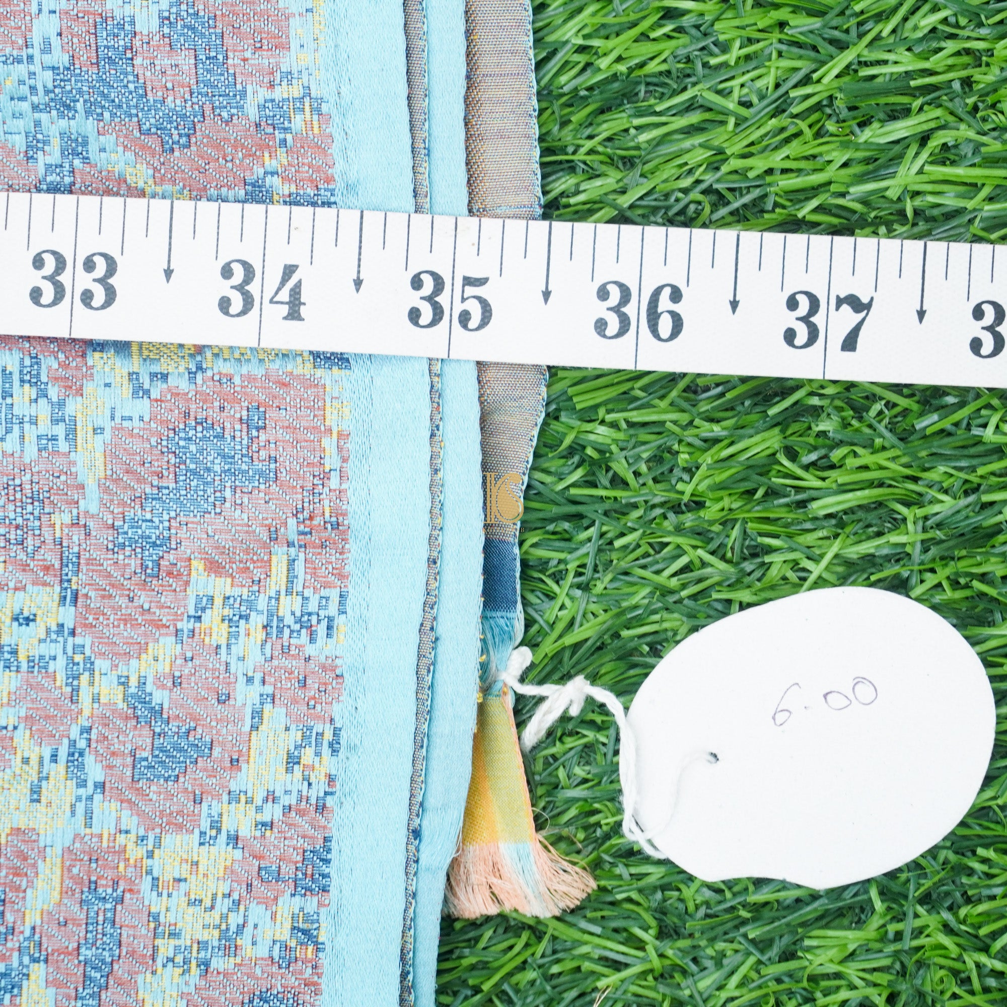 Handwoven Mabel Blue Pure Mashru Silk Jamdani Banarasi Fabric - Khinkhwab