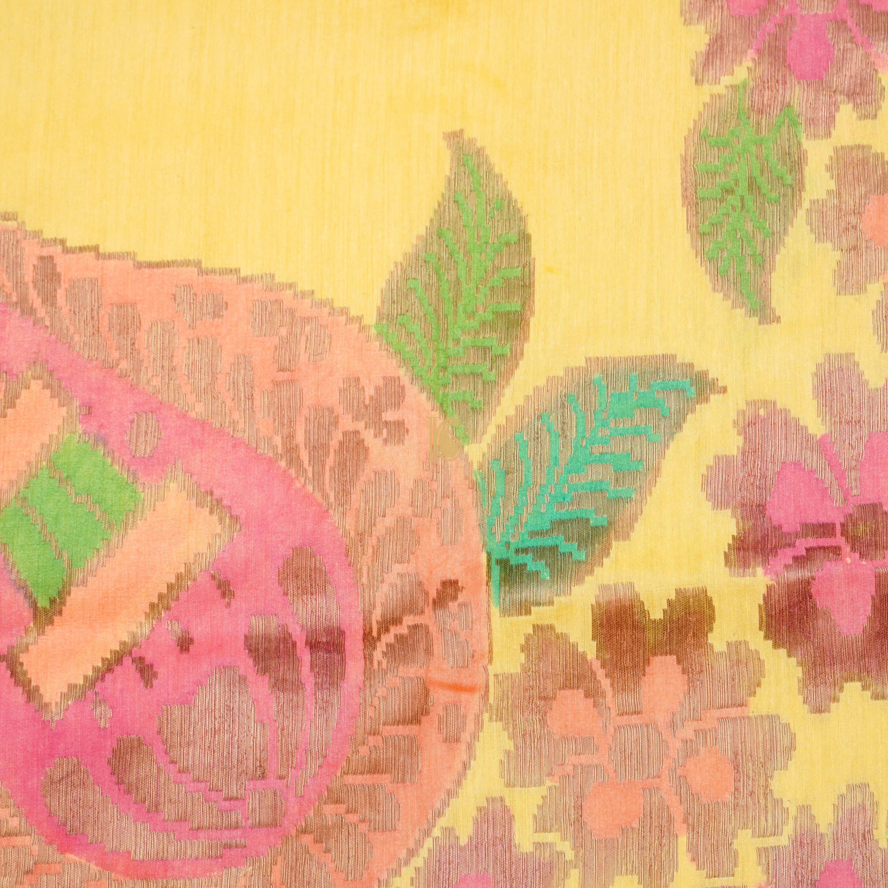 Handloom Moonga Silk Banarasi Yellow Dupatta - Khinkhwab