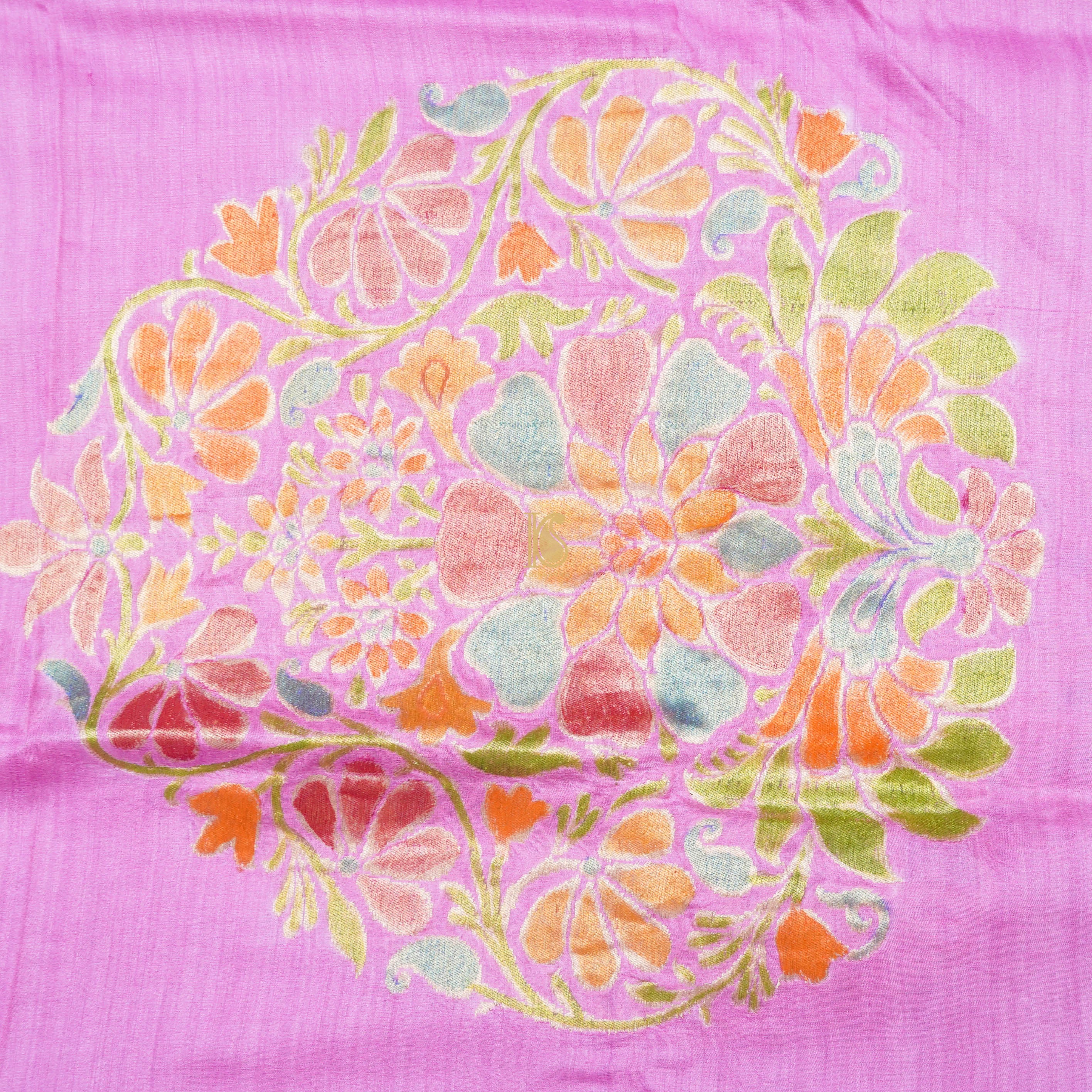 Handloom Moonga Silk Banarasi Purple Dupatta - Khinkhwab