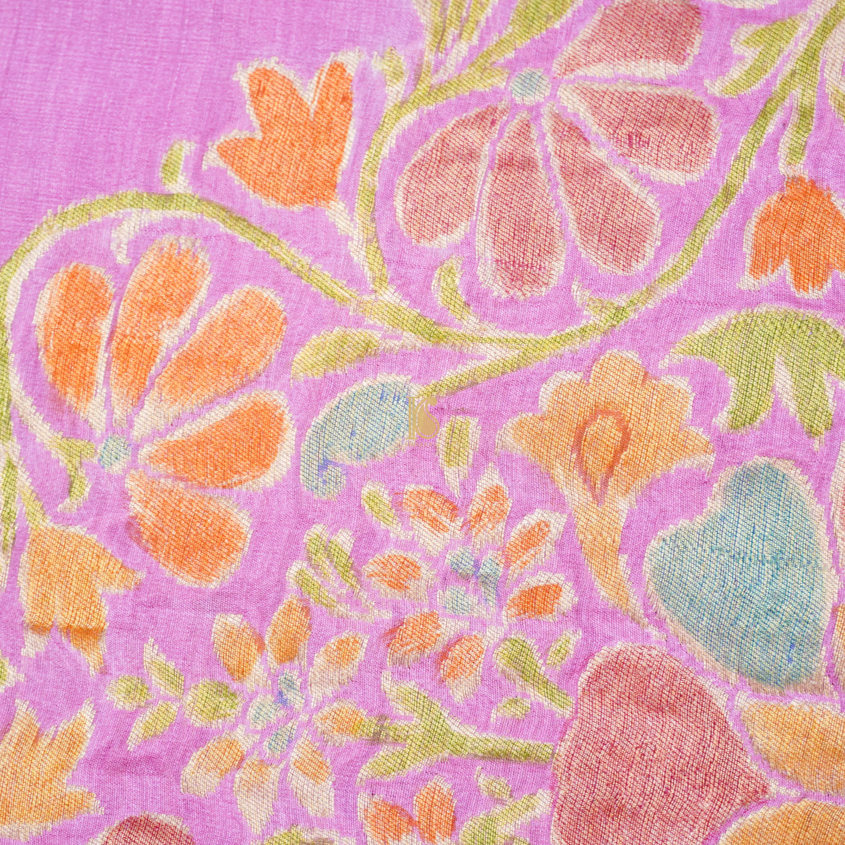Handloom Moonga Silk Banarasi Purple Dupatta - Khinkhwab