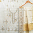 Beige Chikankari Pure Handloom Tissue Chanderi Silk Fabric Set - Khinkhwab