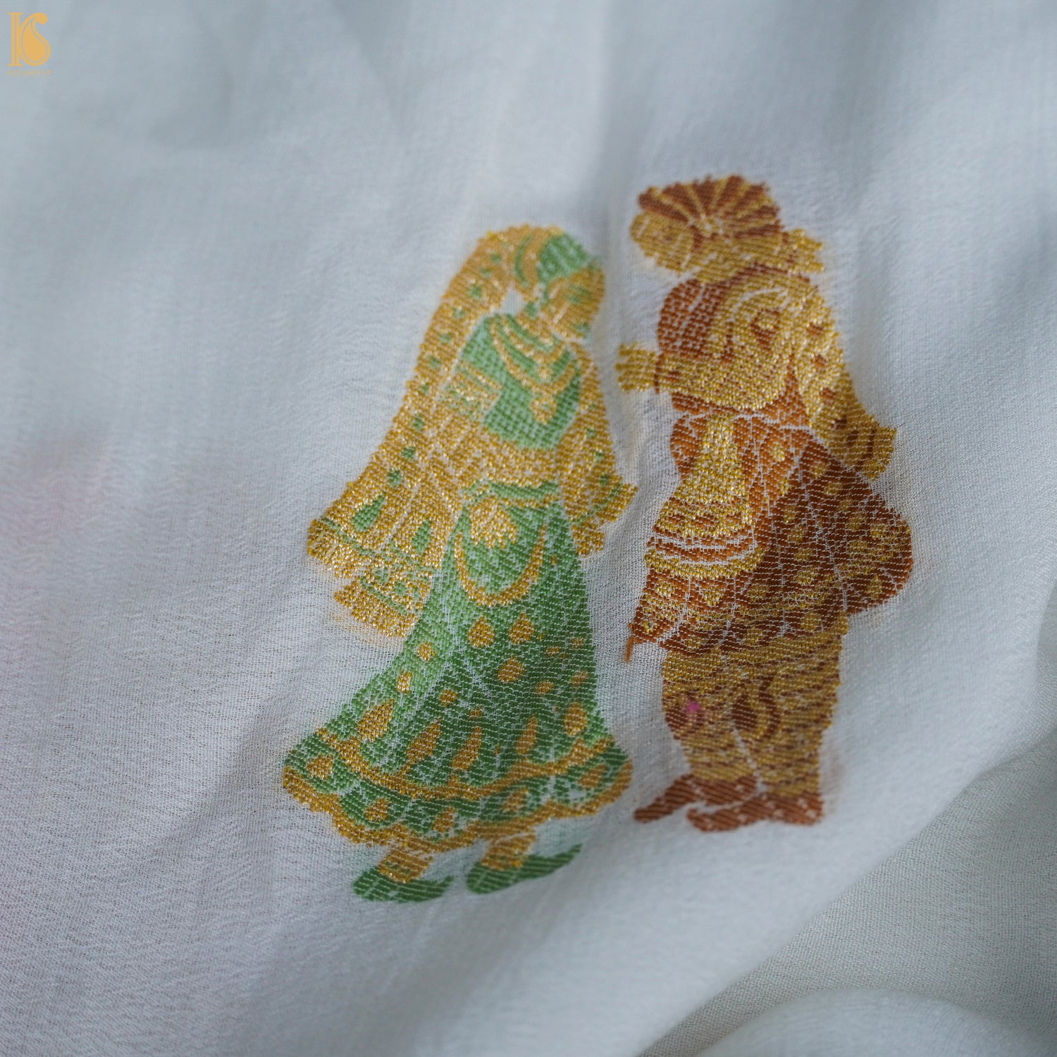 Pure Georgette Handloom Banarasi Raja Rani Meenakari Saree - Dyeable - Khinkhwab
