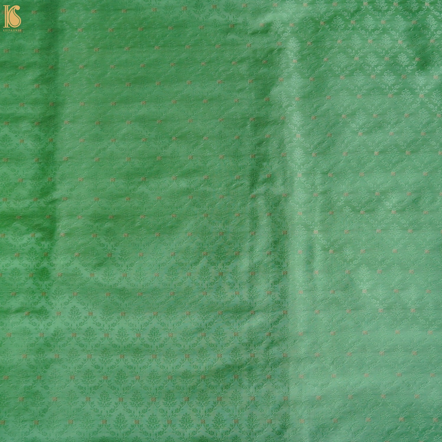 Chateau Green Pure Banarasi Silk Handwoven Tanchui Kurta Fabric - Khinkhwab