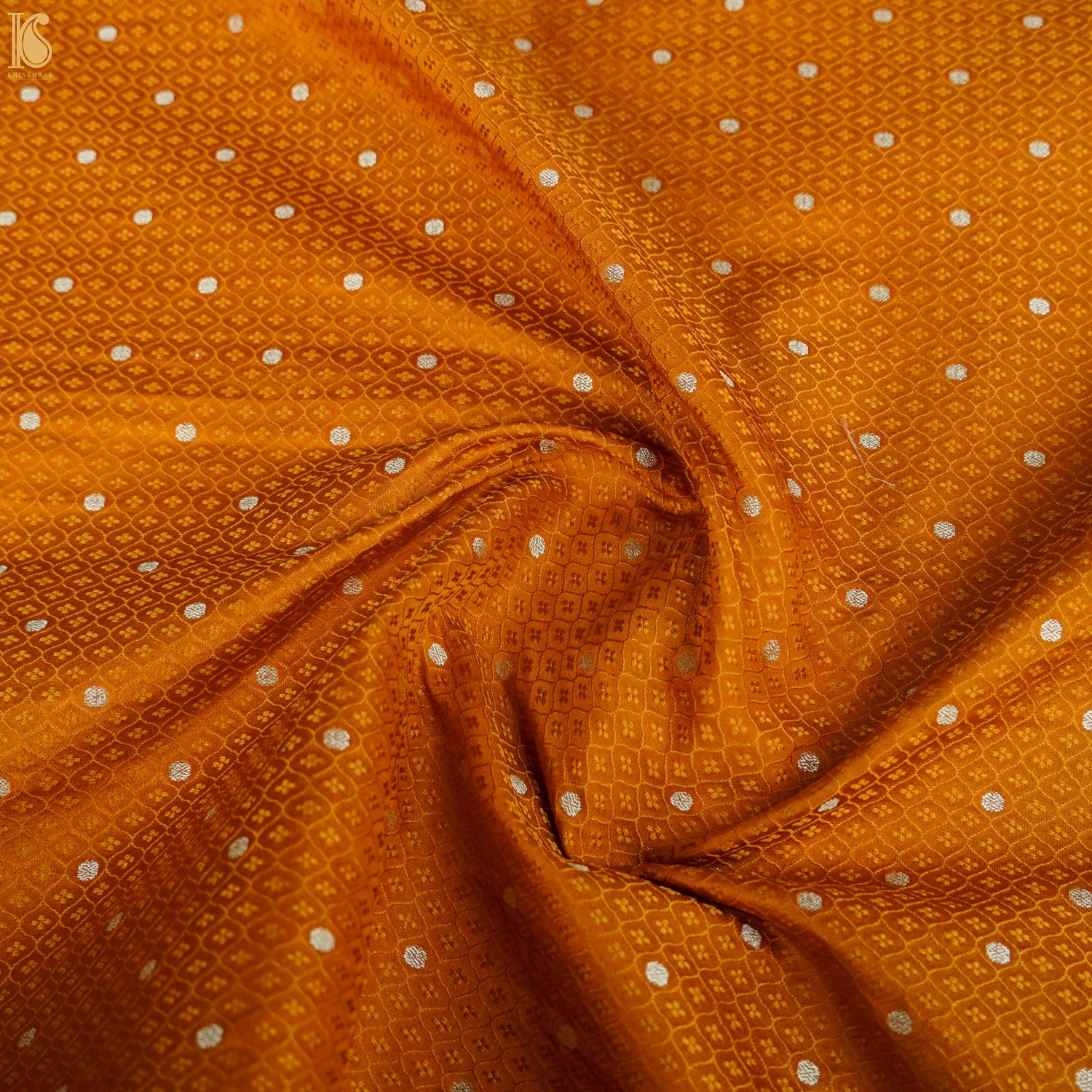 Mango Tango Pure Banarasi Silk Handwoven Tanchui Kurta Fabric - Khinkhwab