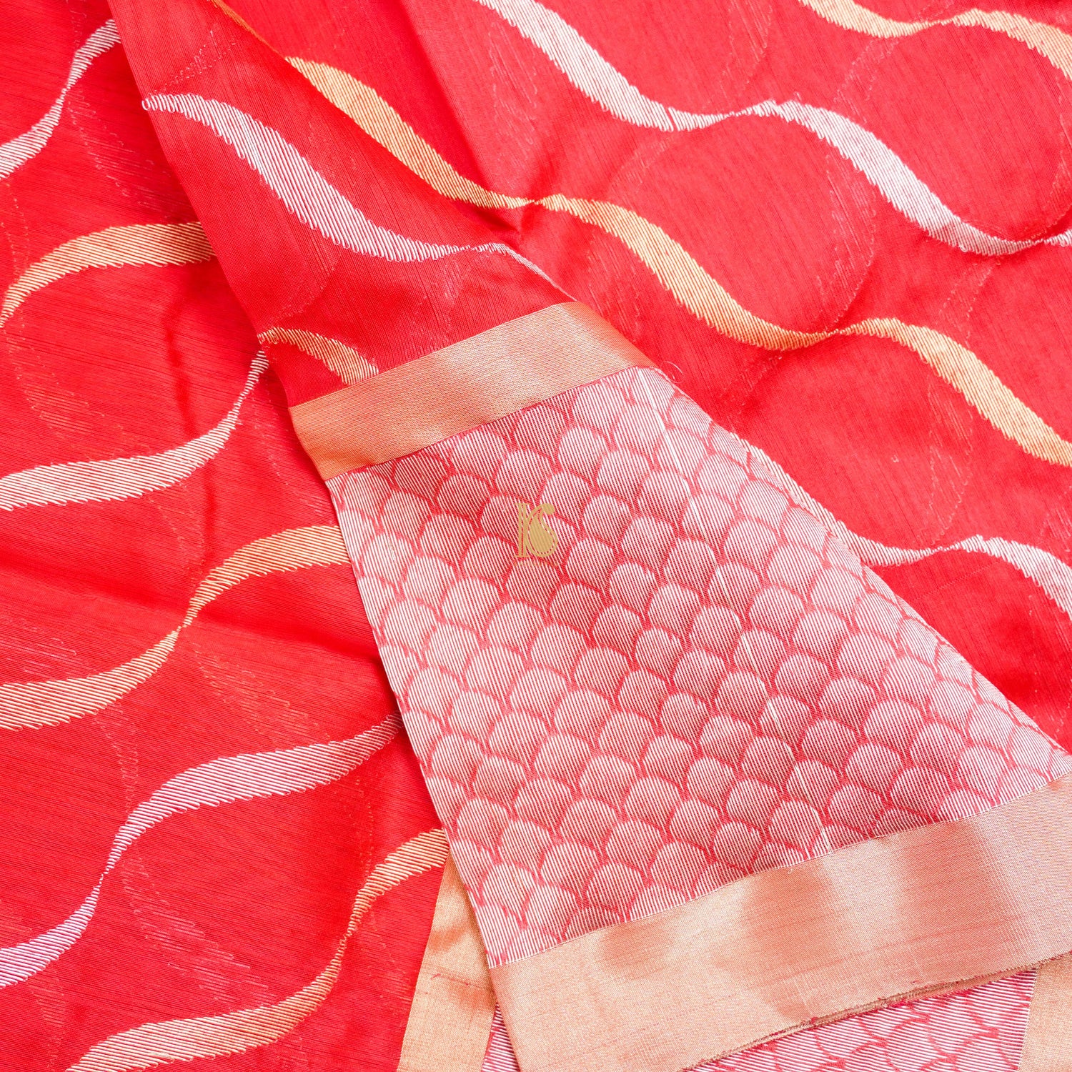 Red Pure Chanderi Silk Handwoven Leheriya Saree - Khinkhwab