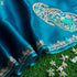 Handwoven Cerulean Blue Pure Georgette Organza Embroidery Saree - Khinkhwab