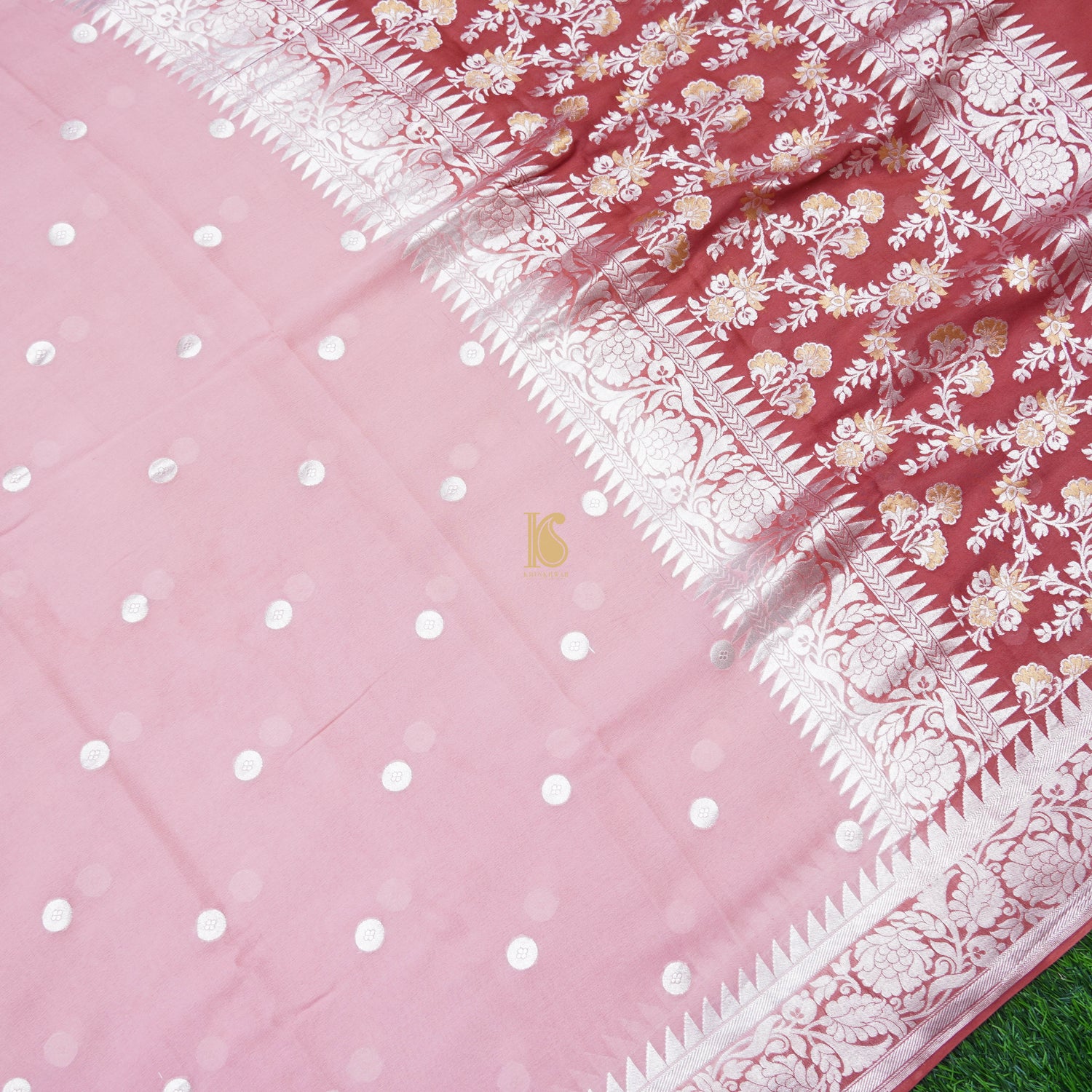 Pure Georgette Handloom Banarasi Ashrafi Boota Saree - Colors - Khinkhwab