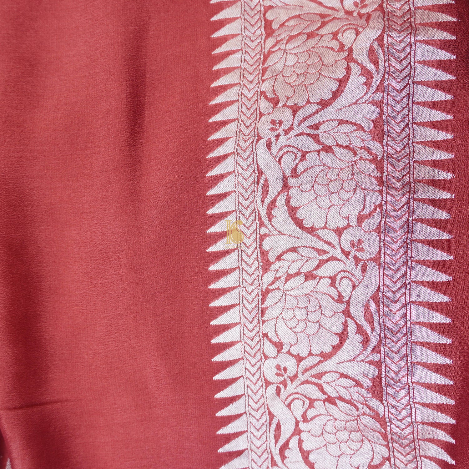 Pink Pure Georgette Handloom Banarasi Ashrafi Boota Saree - Khinkhwab