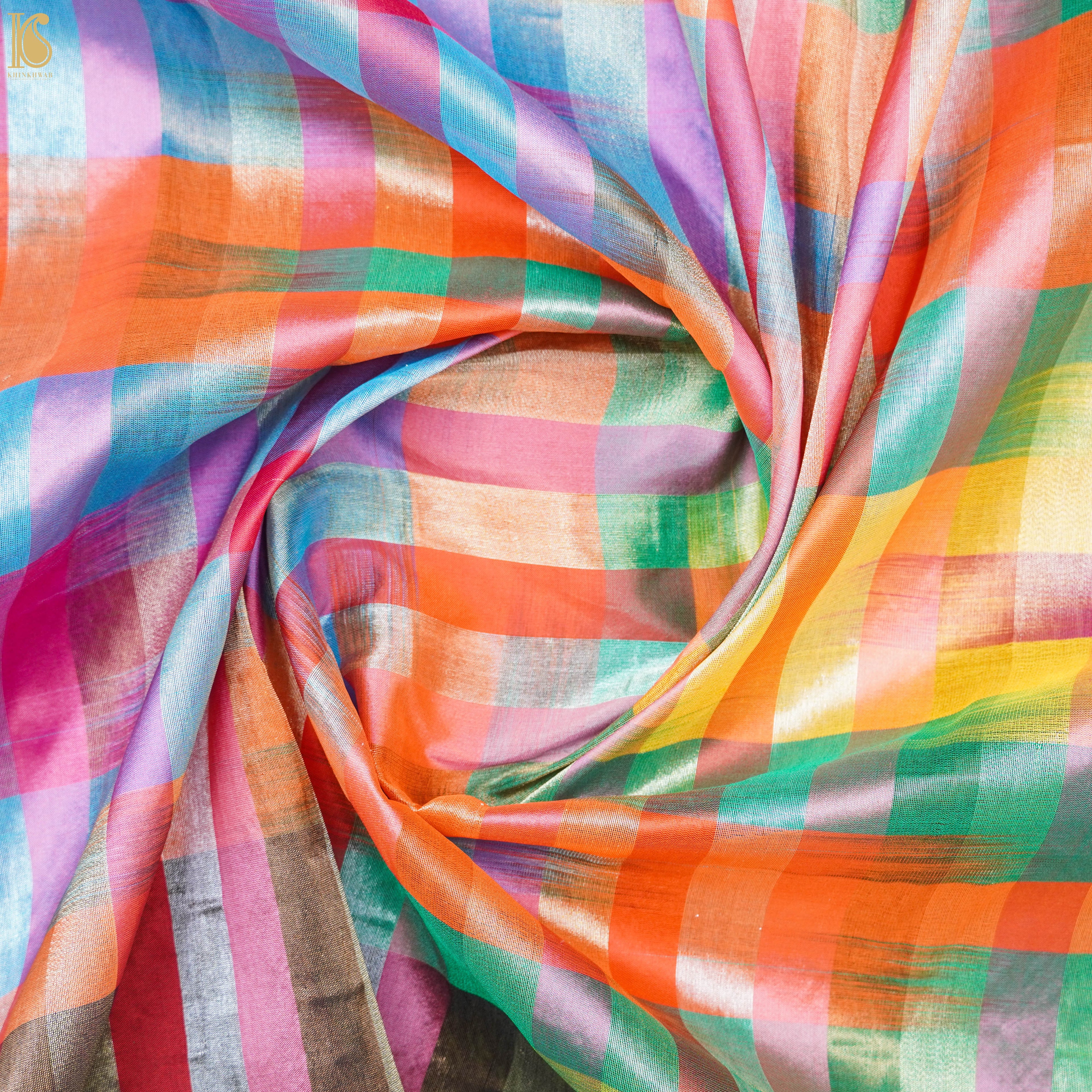 Handwoven Pure Katan Silk Banarasi Rangkat Blouse Fabric - Khinkhwab