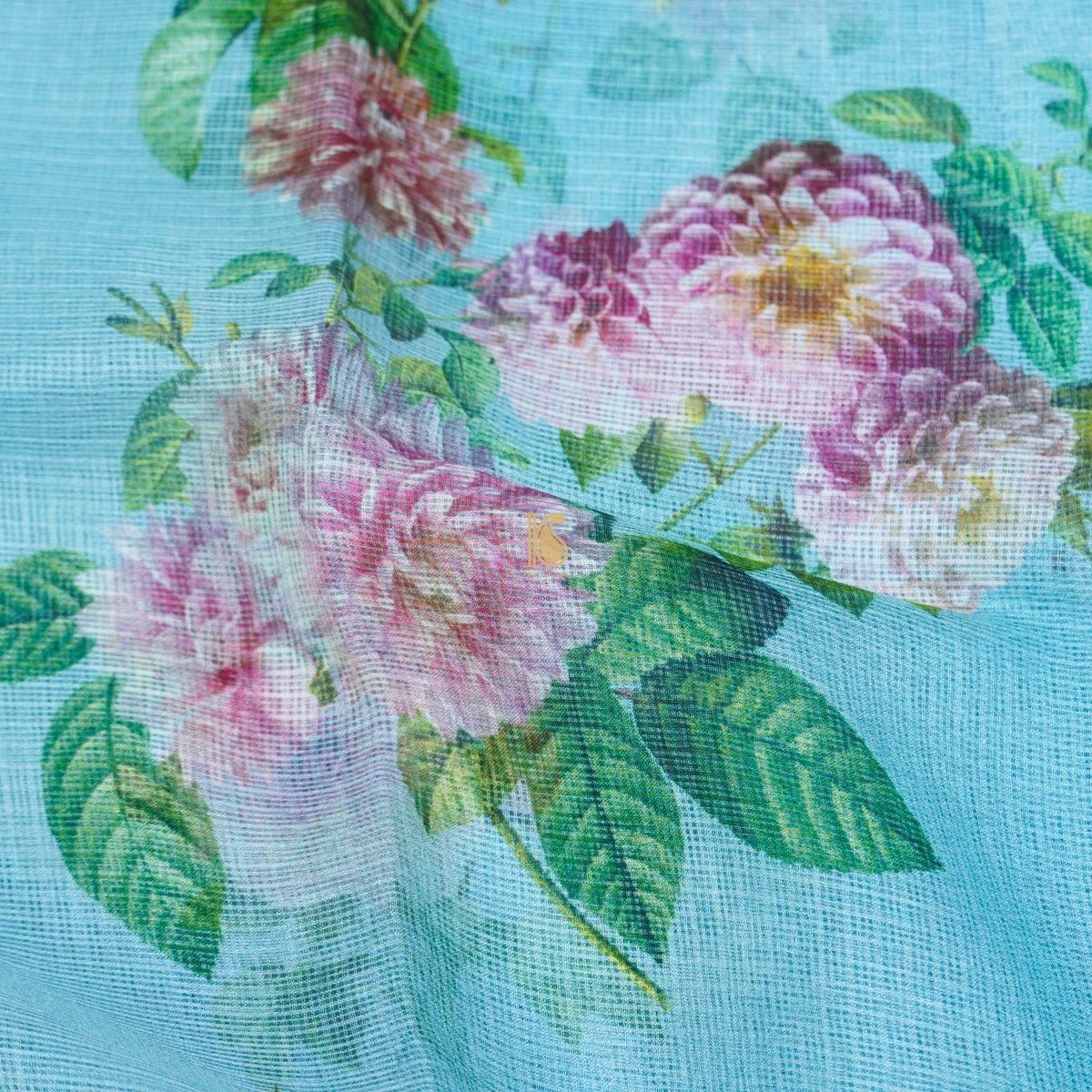 Tints of Anakiwa Handloom Kota Silk Floral Print Saree - Khinkhwab