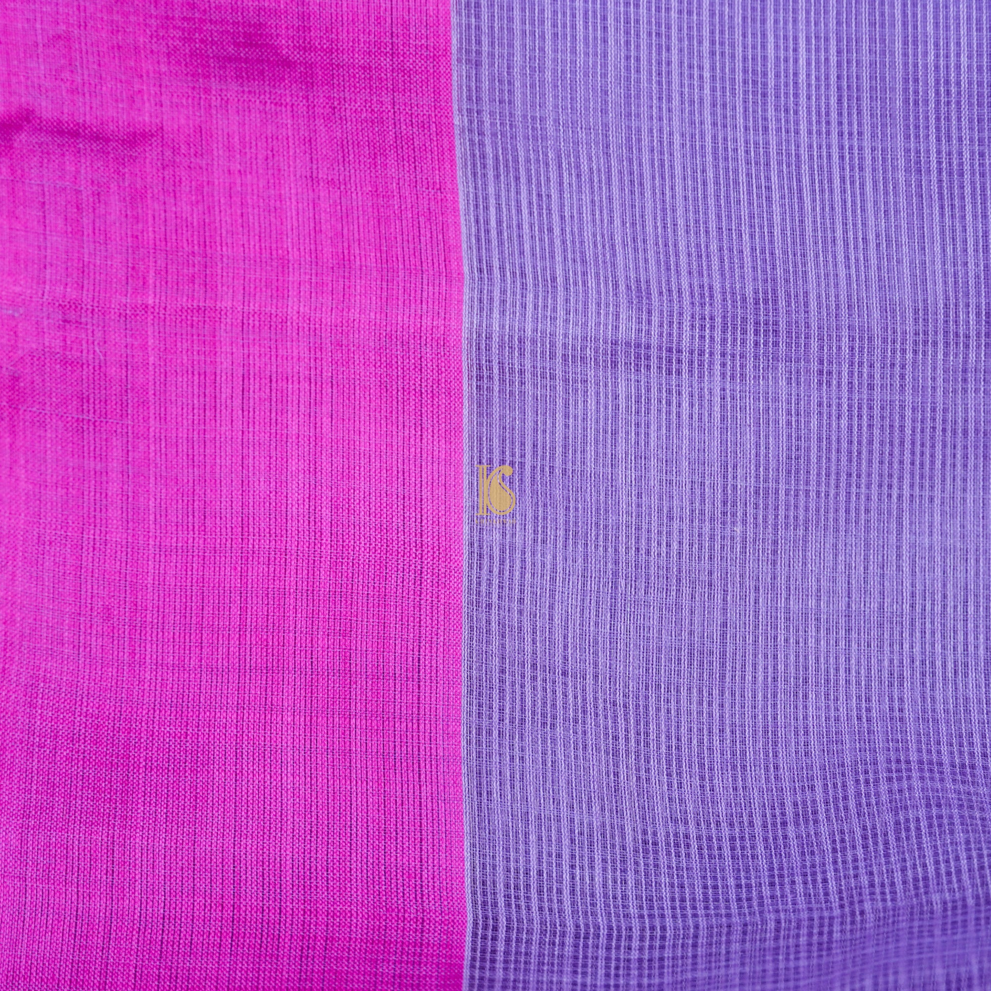 Handwoven Medium Purple Kota Silk Saree - Khinkhwab