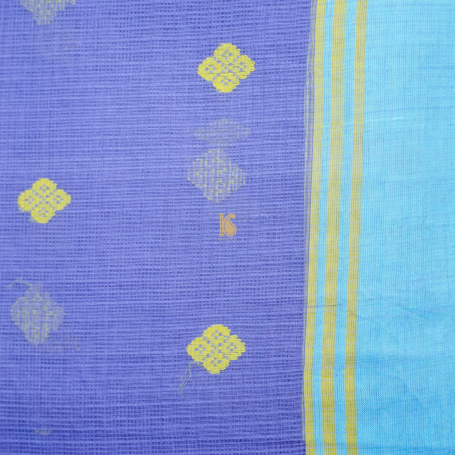 Handwoven  Aqua Squeeze Kota Silk Bird Saree - Khinkhwab