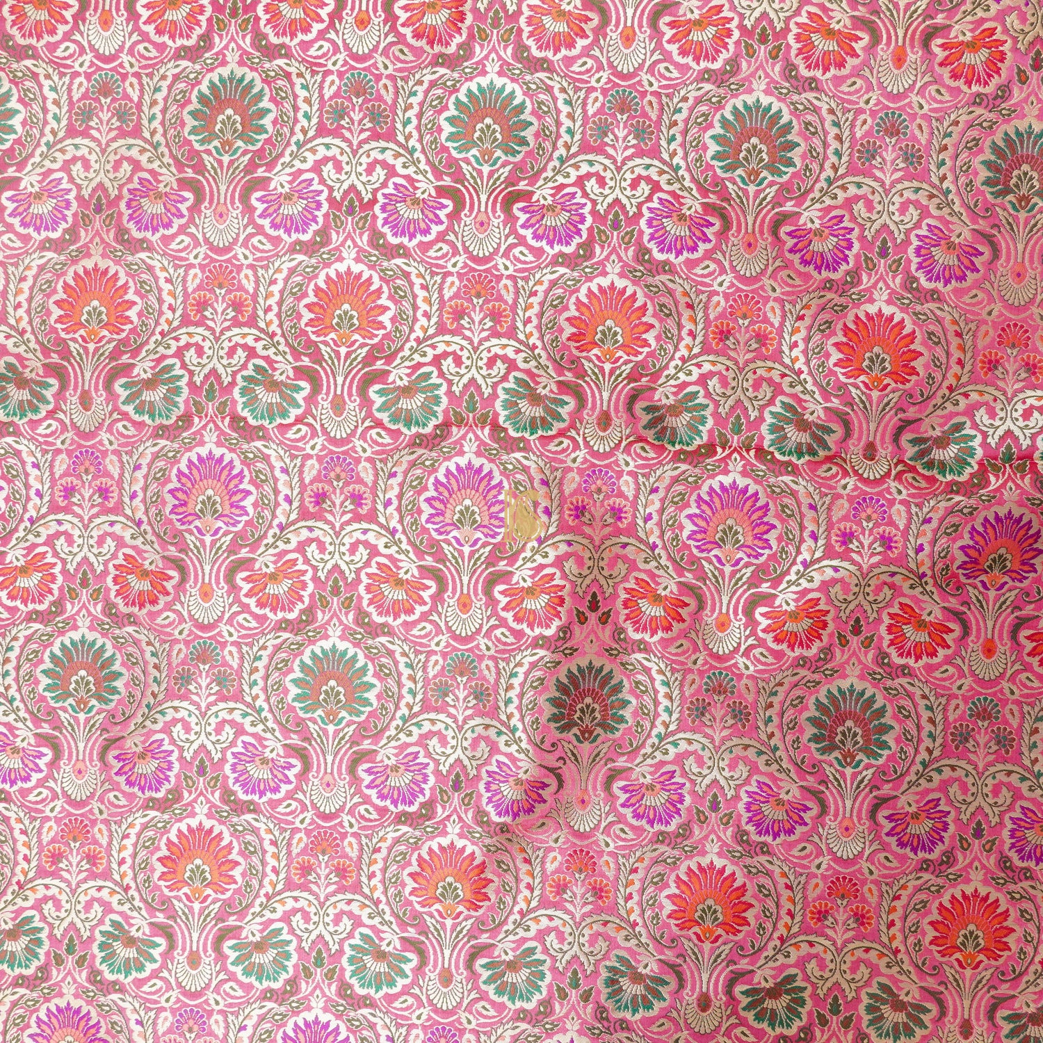 Pink Kinkhab / Kimkhab Brocade Banarasi Fabric - Khinkhwab