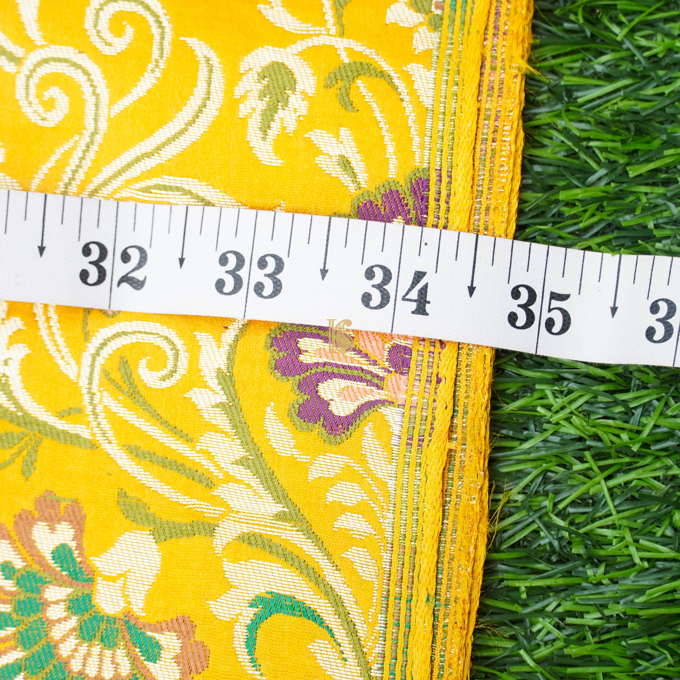 Yellow Kinkhab / Kimkhab Brocade Banarasi Fabric - Khinkhwab