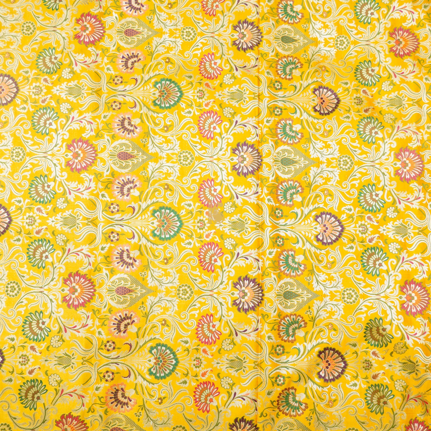 Yellow Kinkhab / Kimkhab Brocade Banarasi Fabric - Khinkhwab
