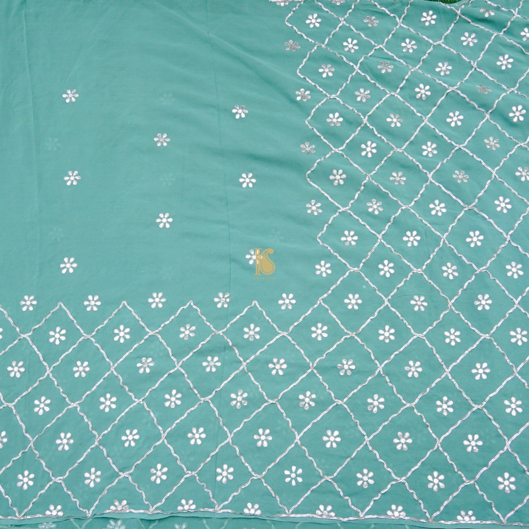 Monte Carlo Pure Georgette Gotta Patti Saree - Khinkhwab