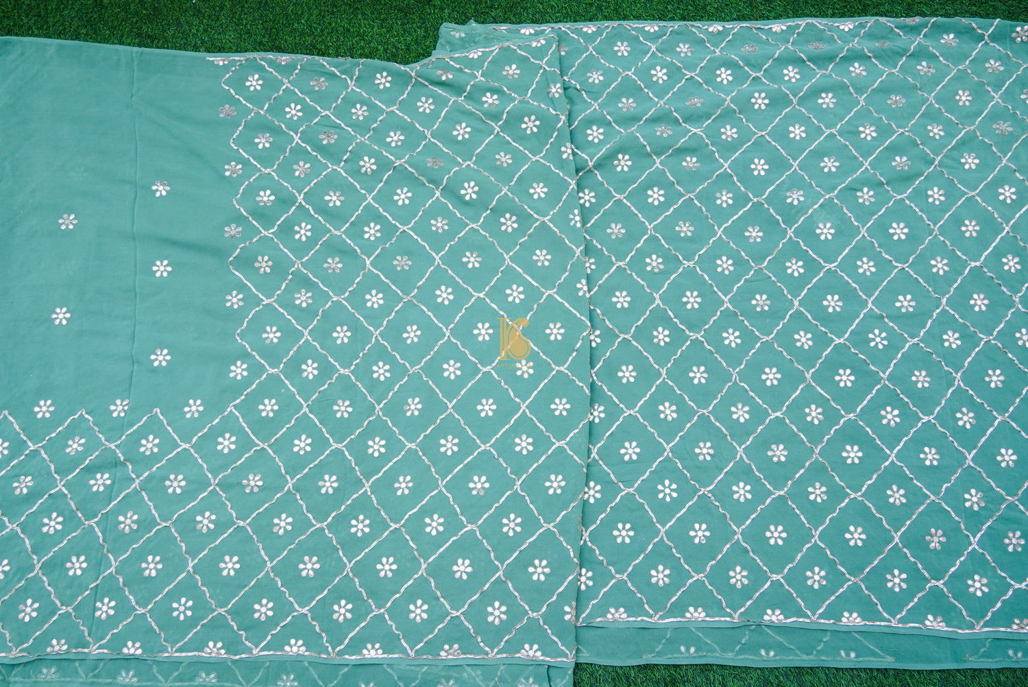 Monte Carlo Pure Georgette Gotta Patti Saree - Khinkhwab