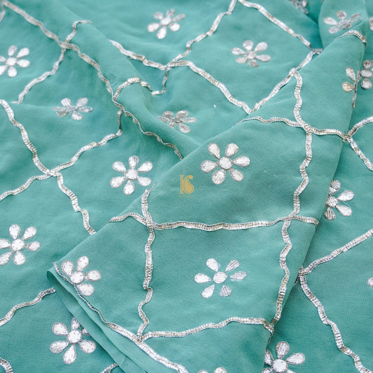 Monte Carlo Pure Georgette Gotta Patti Saree - Khinkhwab