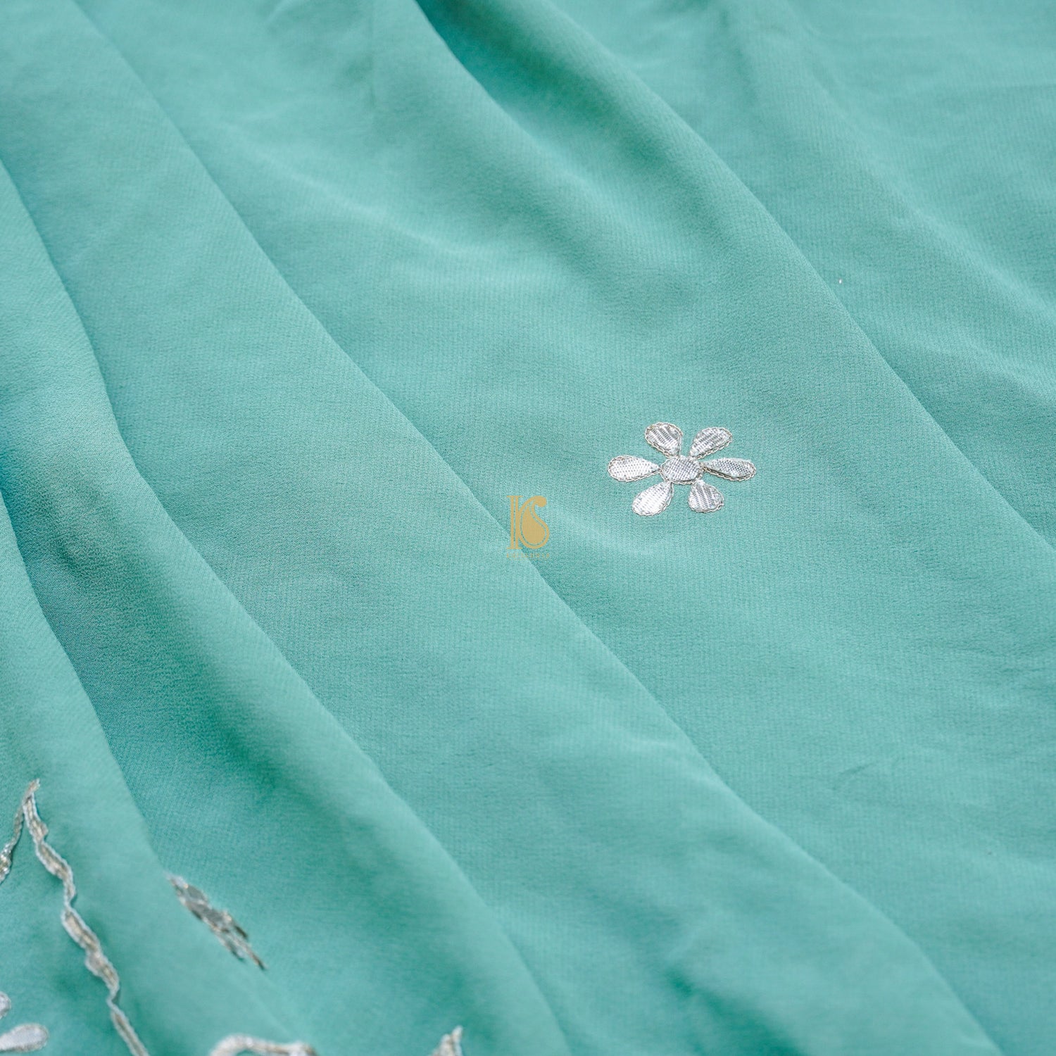 Monte Carlo Pure Georgette Gotta Patti Saree - Khinkhwab