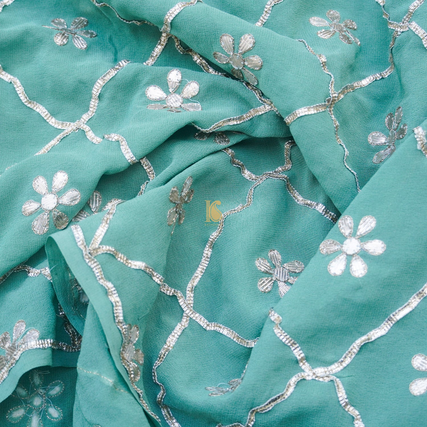 Monte Carlo Pure Georgette Gotta Patti Saree - Khinkhwab