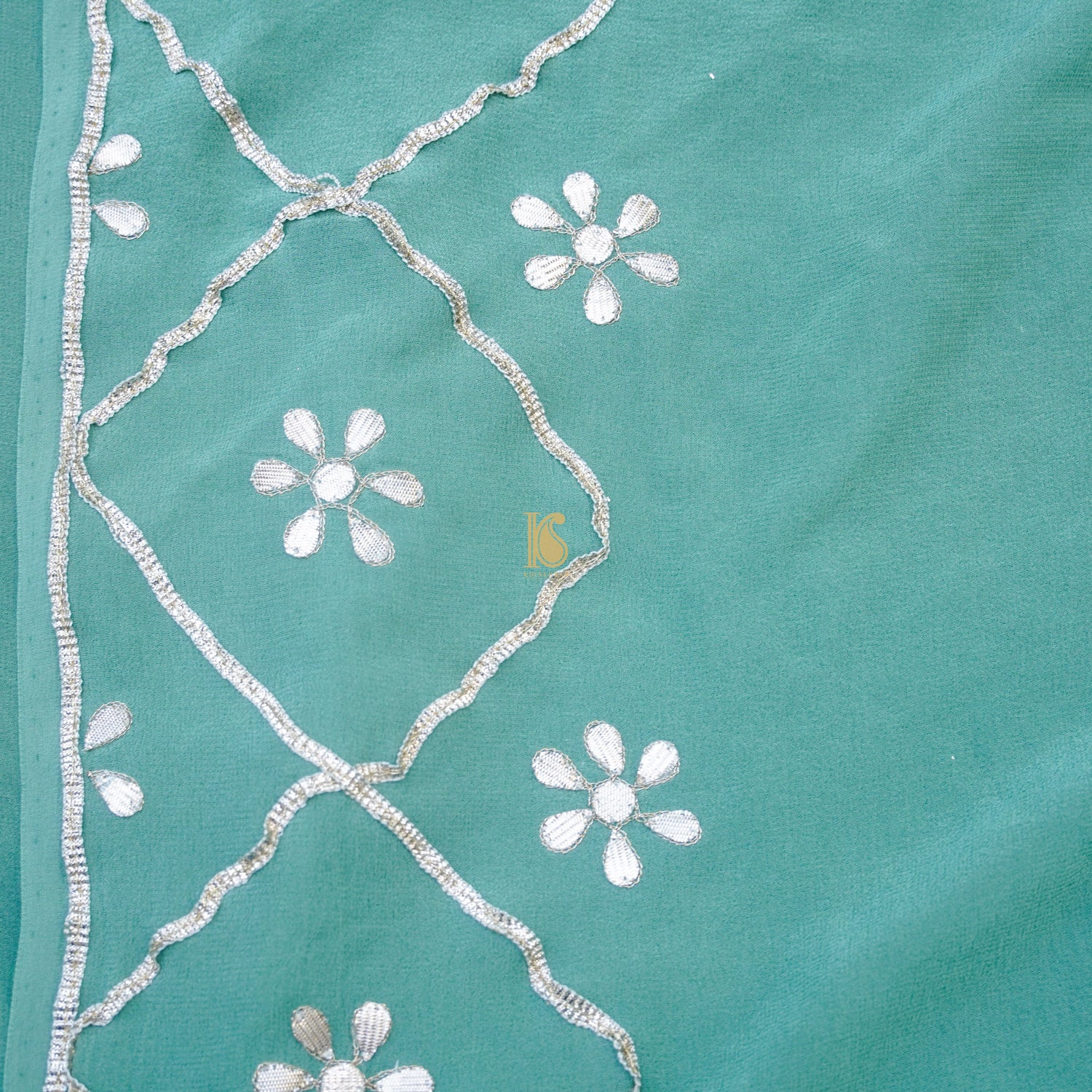 Monte Carlo Pure Georgette Gotta Patti Saree - Khinkhwab