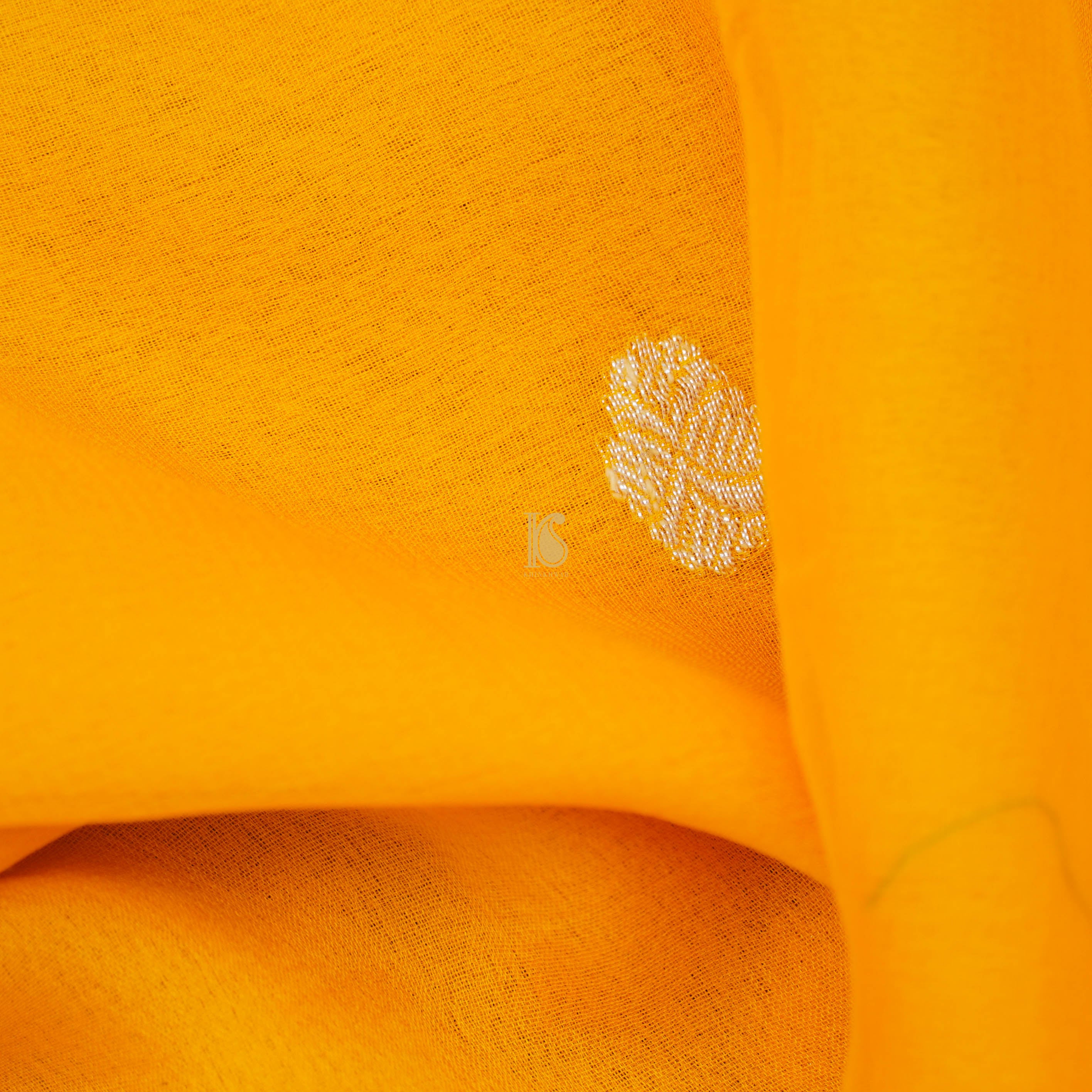 Yellow & Green Pure Georgette Handloom Banarasi Saree - Khinkhwab