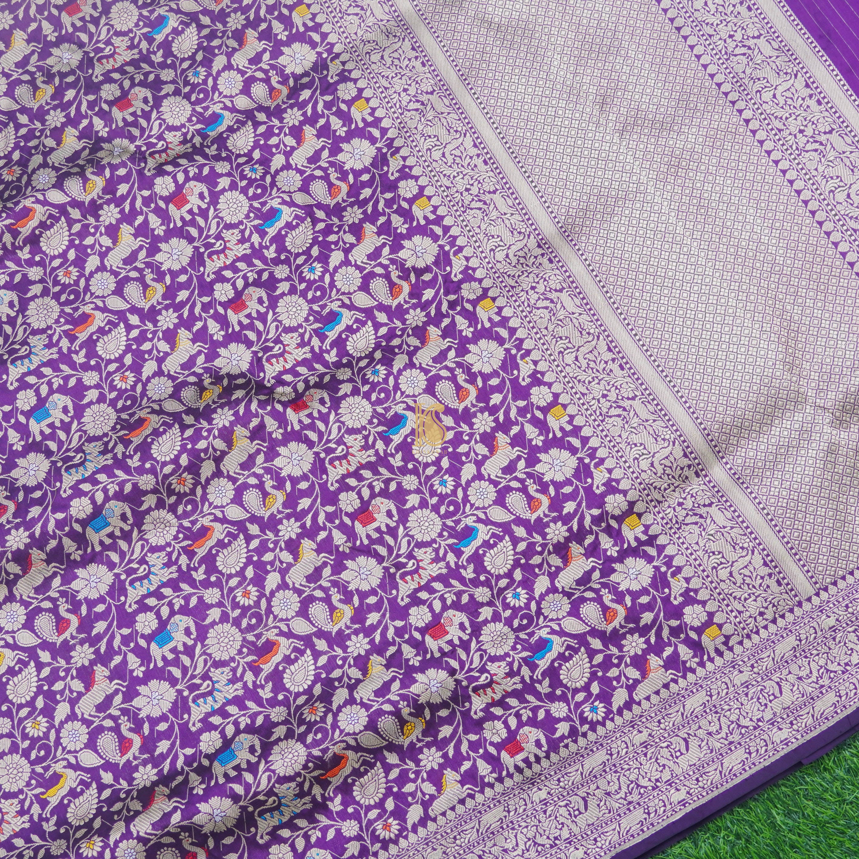 Handloom Pure Katan Silk Banarasi Shikargah Saree - Colors - Khinkhwab