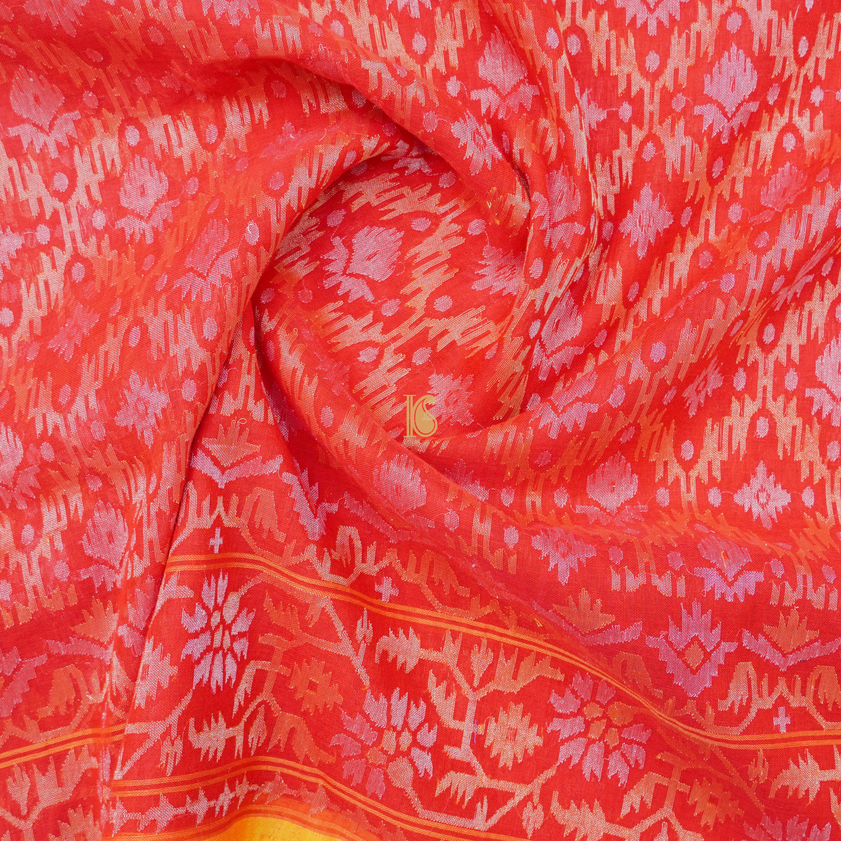 Pure Cotton Real Silver Zari Handloom Rakhtambari Banarasi Saree - Khinkhwab