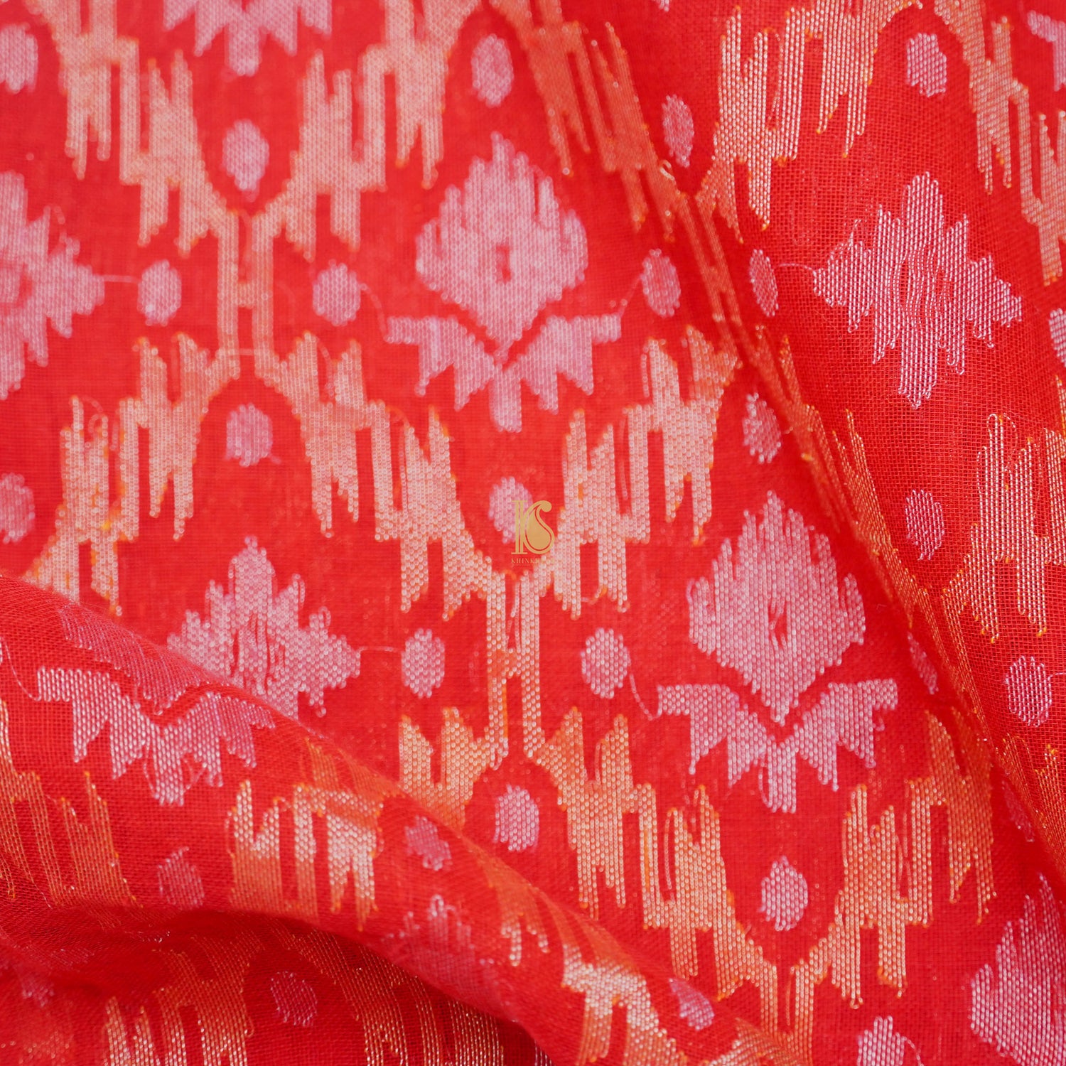 Pure Cotton Real Silver Zari Handloom Rakhtambari Banarasi Saree - Khinkhwab