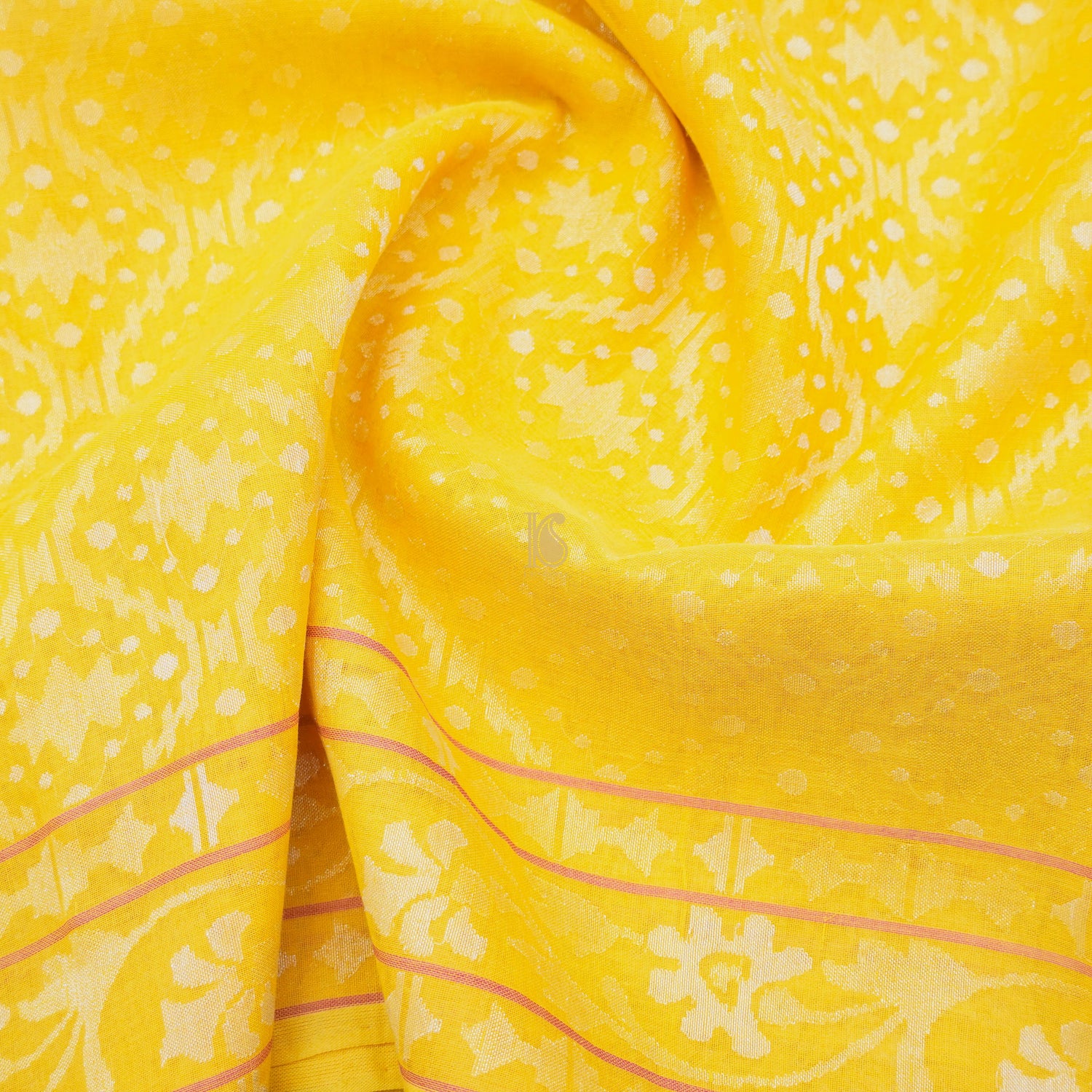 Pure Cotton Real Silver Zari Pitambari Handloom Banarasi Saree - Khinkhwab
