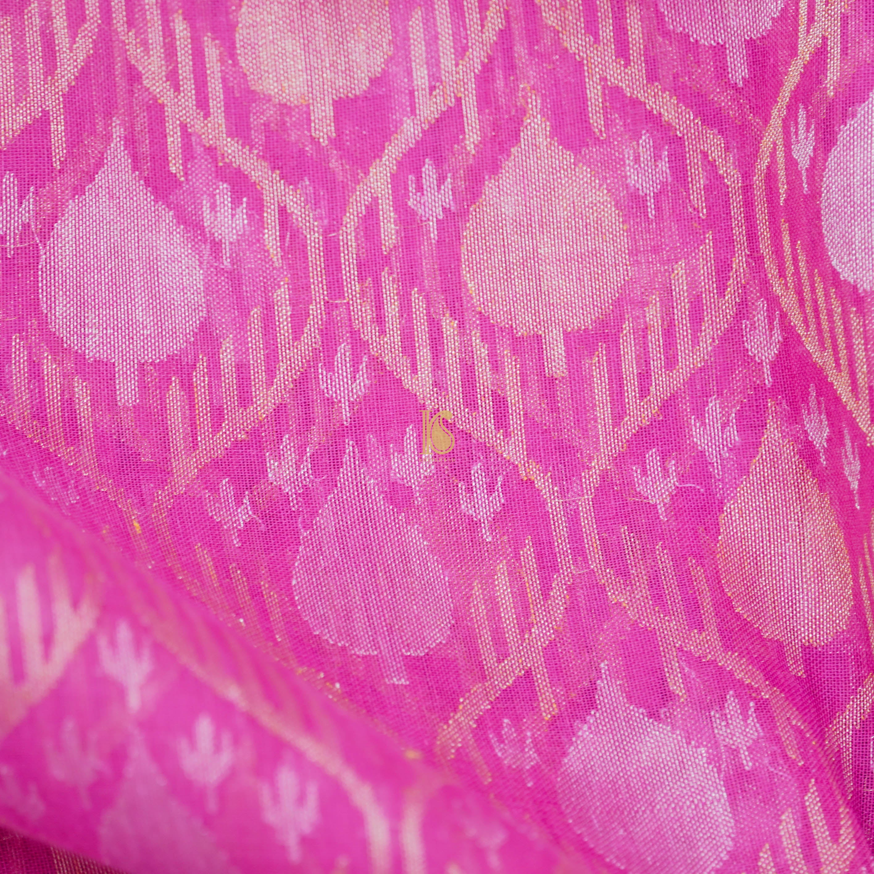 Pure Cotton Real Silver Zari Handloom Banarasi Saree - Khinkhwab