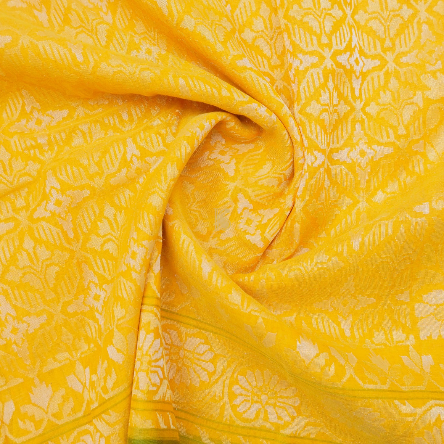 Pitambari Pure Cotton Real Silver Zari Handloom Banarasi Saree - Khinkhwab