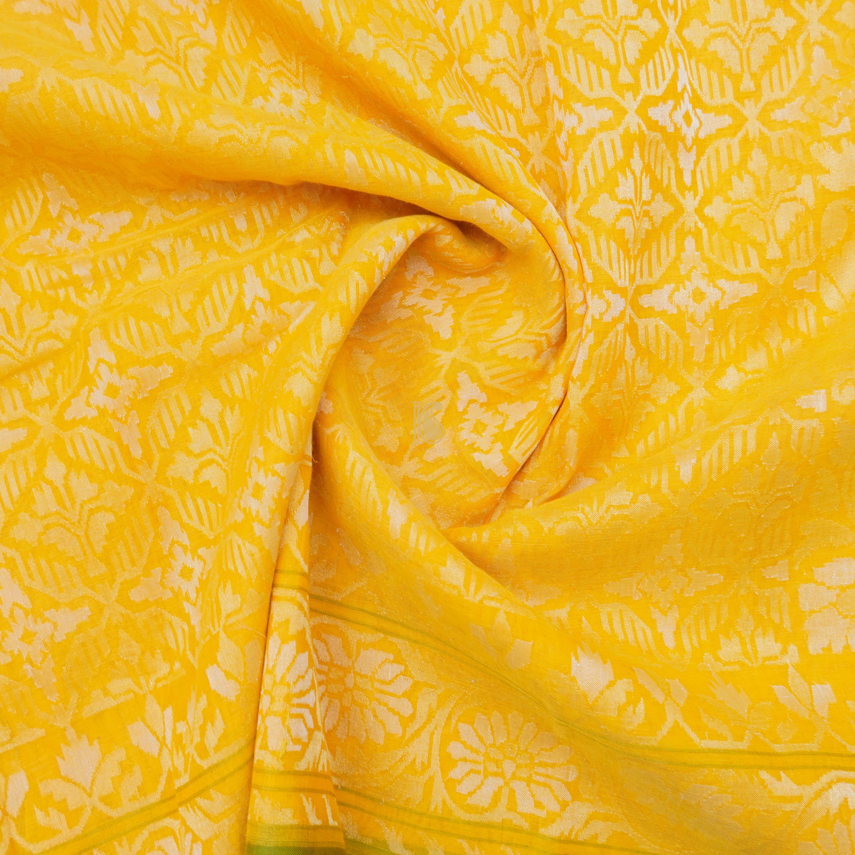 Pitambari Pure Cotton Real Silver Zari Handloom Banarasi Saree - Khinkhwab