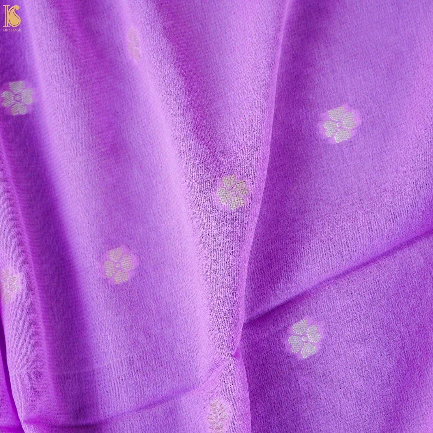 Orchid Purple Pure Georgette Handwoven Banarasi Suit Set - Khinkhwab