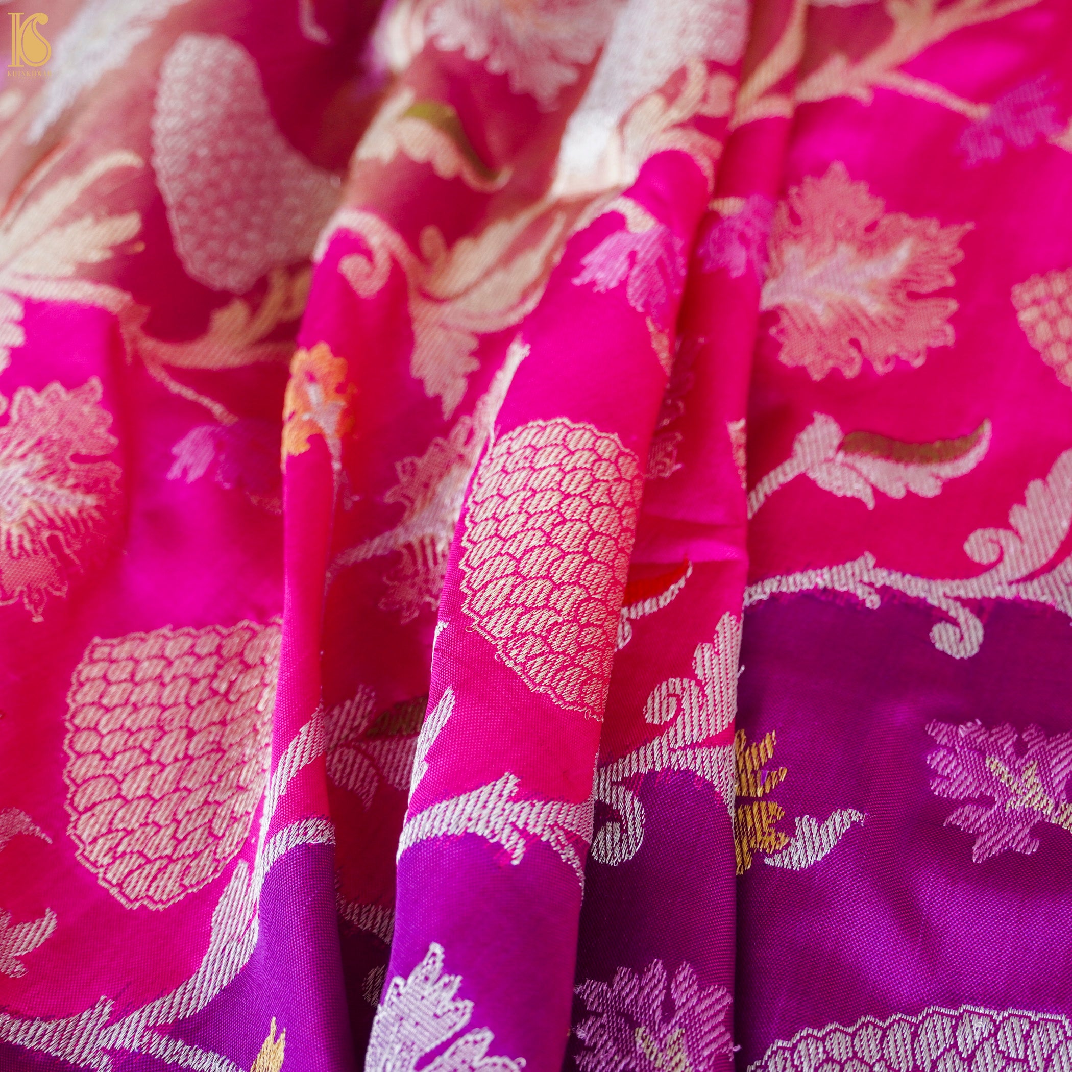 Handwoven Pure Katan Silk Kadwa Banarasi Rangkat Saree - Khinkhwab